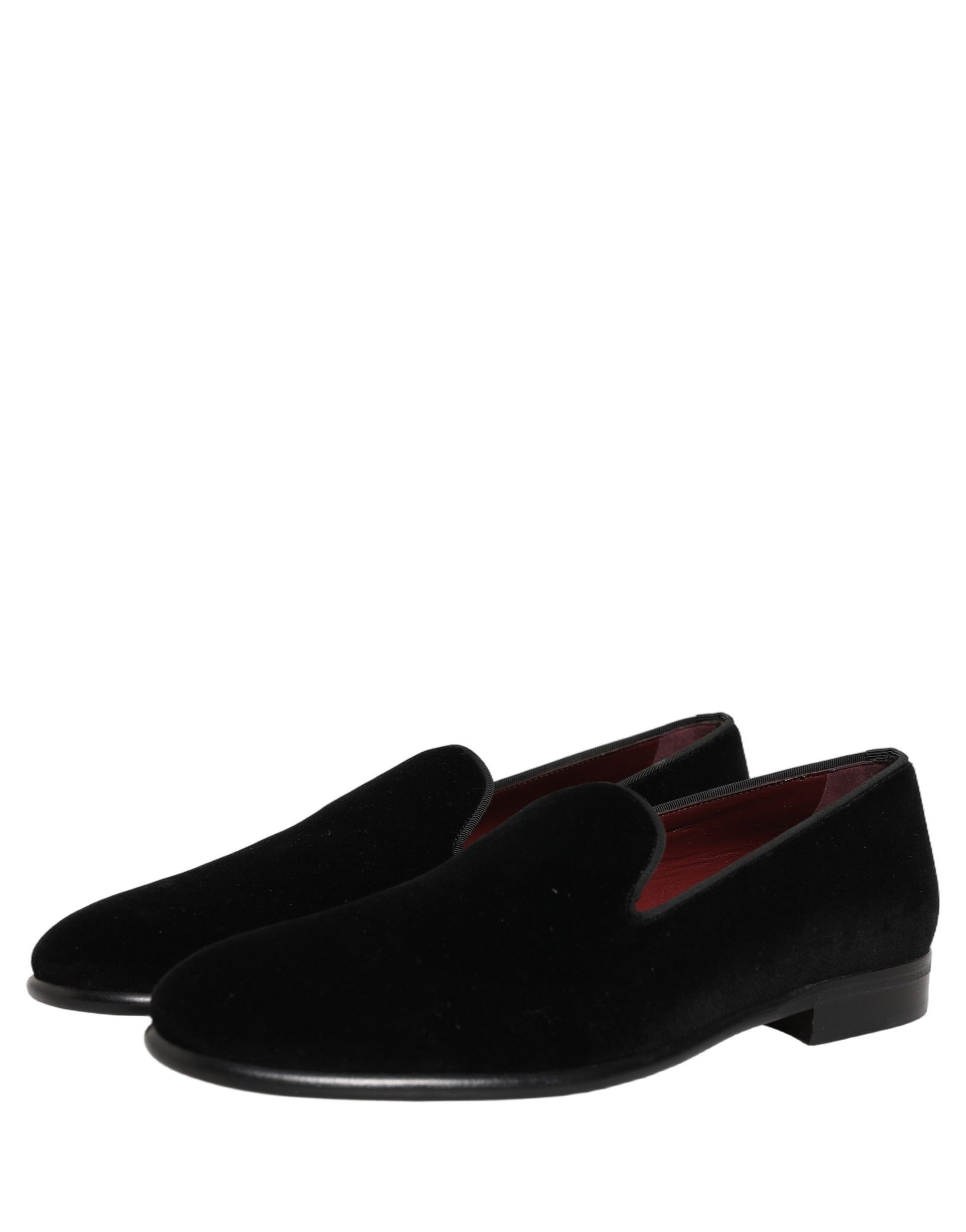 Mocassins en velours noir Dolce & Gabbana Chaussures de soirée habillées pour hommes