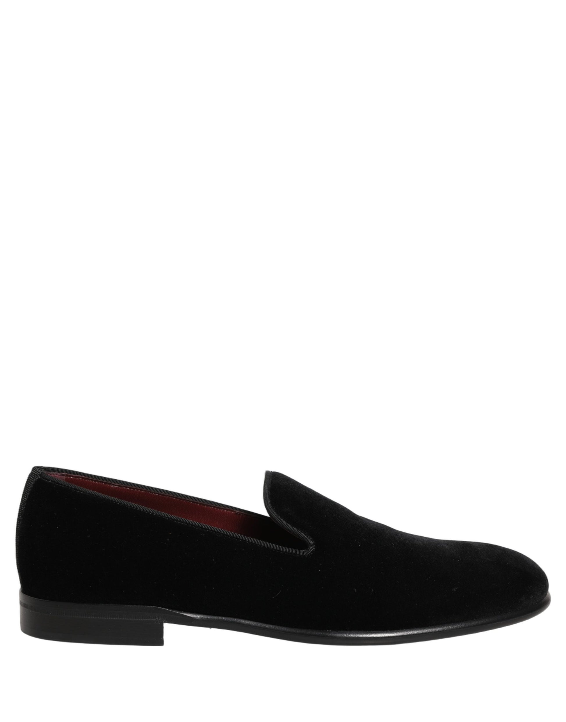 Mocassins en velours noir Dolce & Gabbana Chaussures de soirée habillées pour hommes