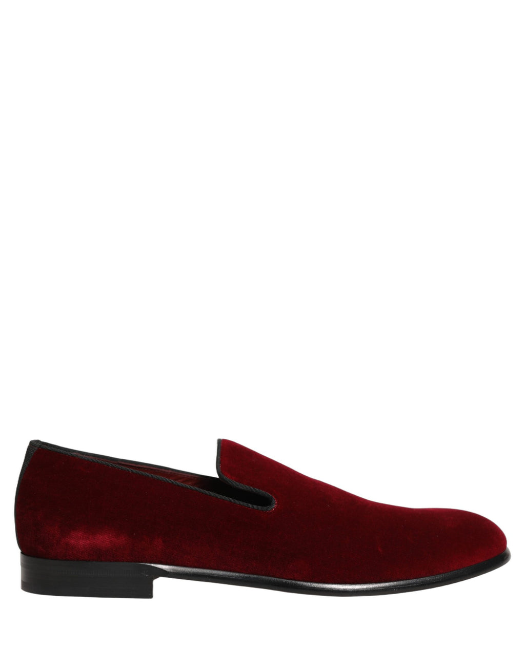 Dolce & Gabbana Bordeauxfarbene Samt Slipper Herren Business Loafers Schuhe