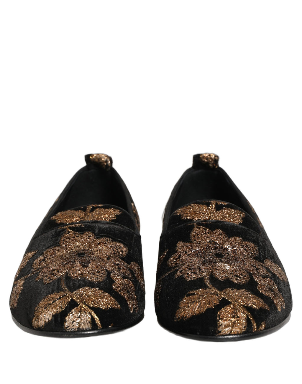 Chaussures mocassins Dolce & Gabbana en jacquard floral noir