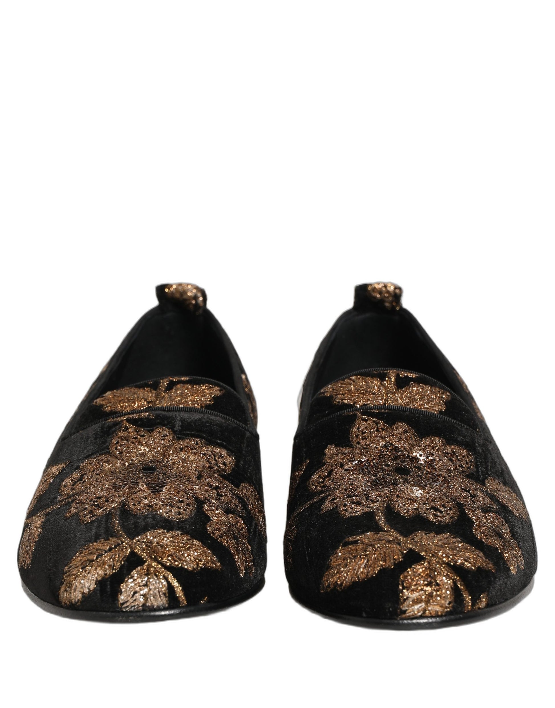 Chaussures mocassins Dolce & Gabbana en jacquard floral noir