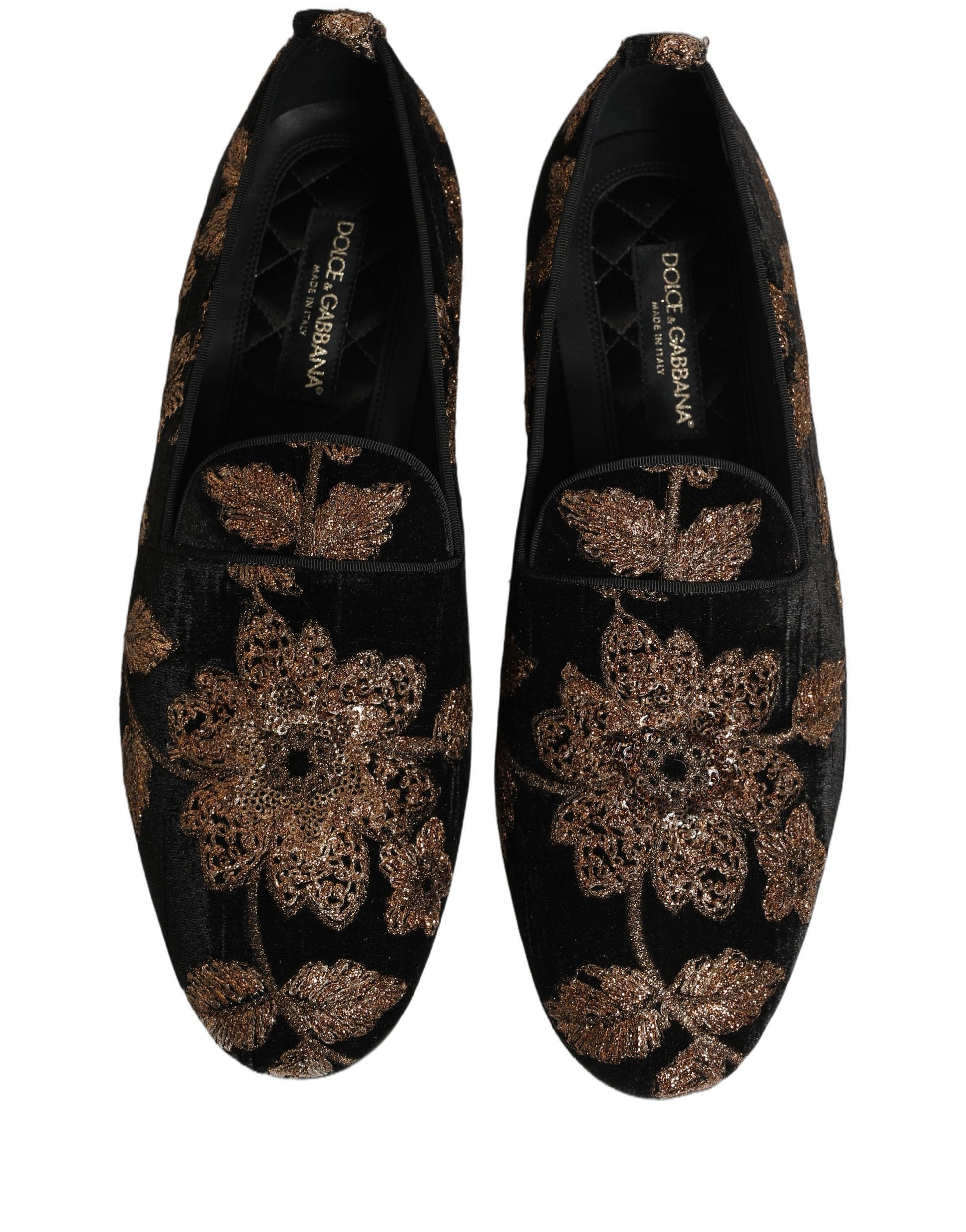 Chaussures mocassins Dolce & Gabbana en jacquard floral noir