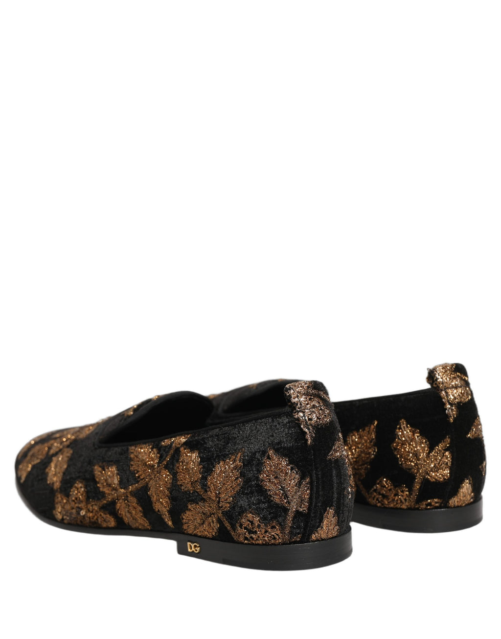 Chaussures mocassins Dolce & Gabbana en jacquard floral noir