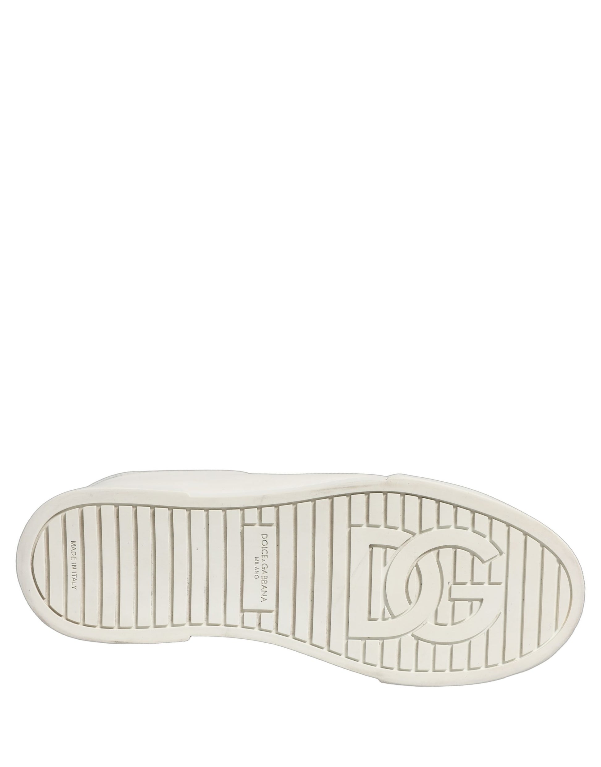 Chaussures Sneakers Basses Dolce & Gabbana en Cuir Blanc avec Plaque Logo