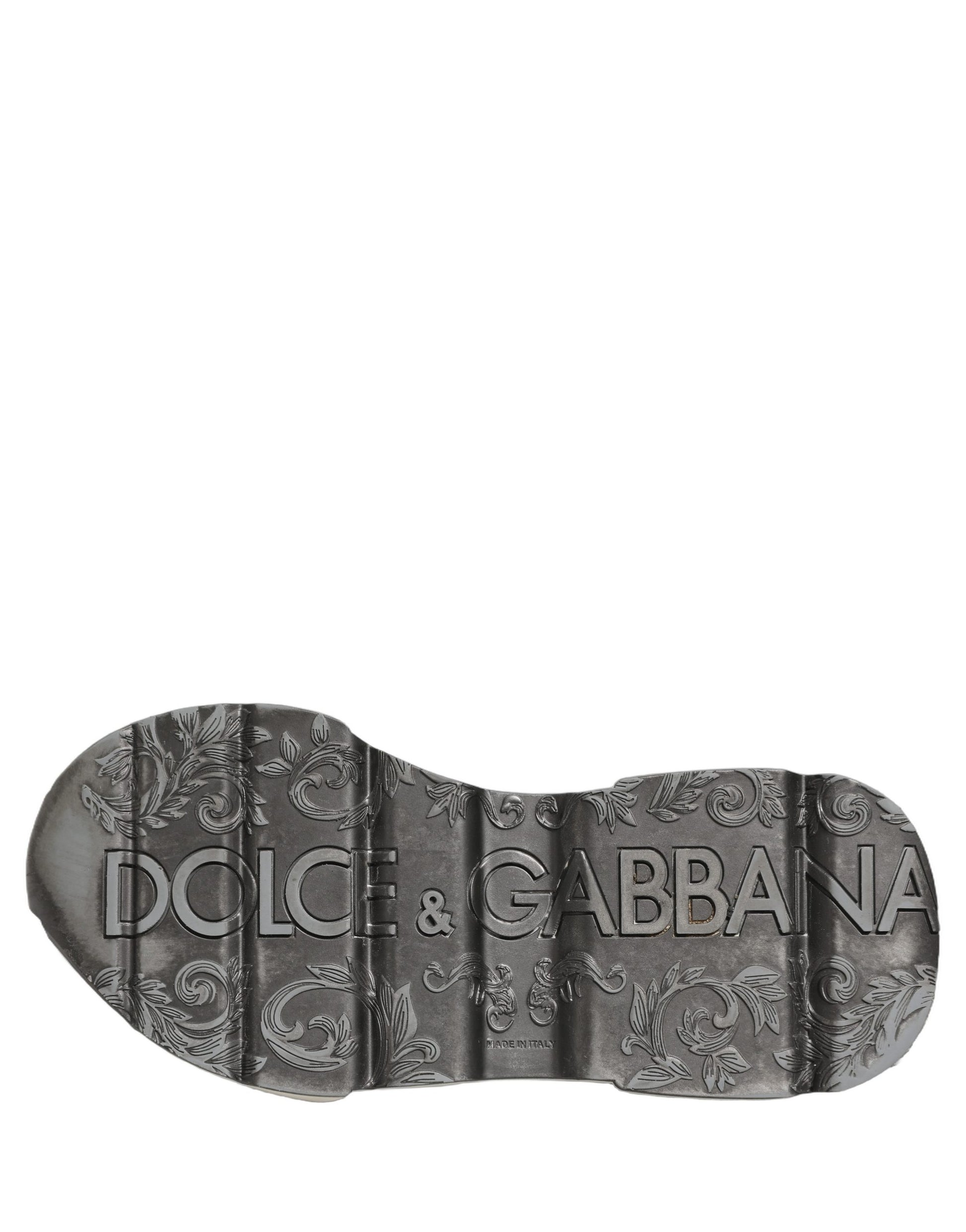 Chaussures Baskets Basses en Cuir Daymaster Dolce & Gabbana Blanc Argent