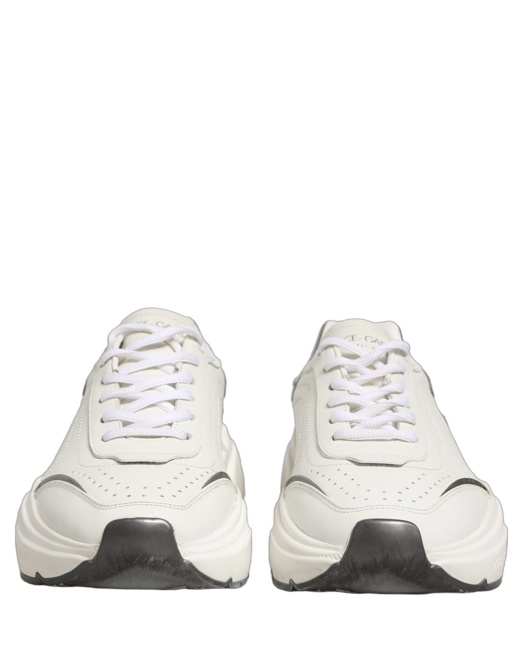 Chaussures Baskets Basses en Cuir Daymaster Dolce & Gabbana Blanc Argent