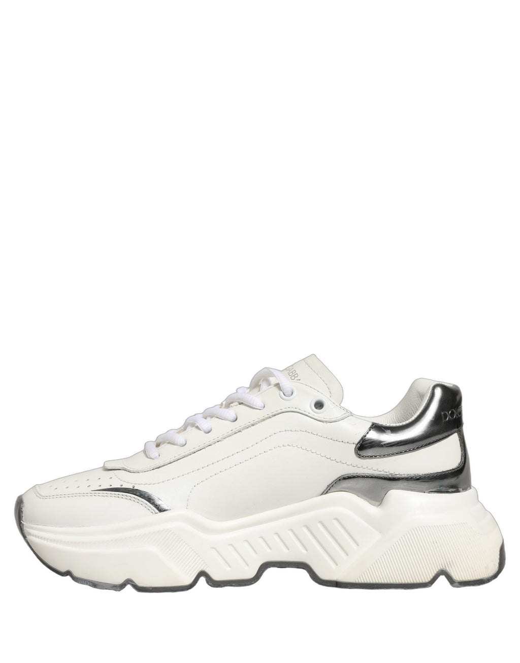 Chaussures Baskets Basses en Cuir Daymaster Dolce & Gabbana Blanc Argent