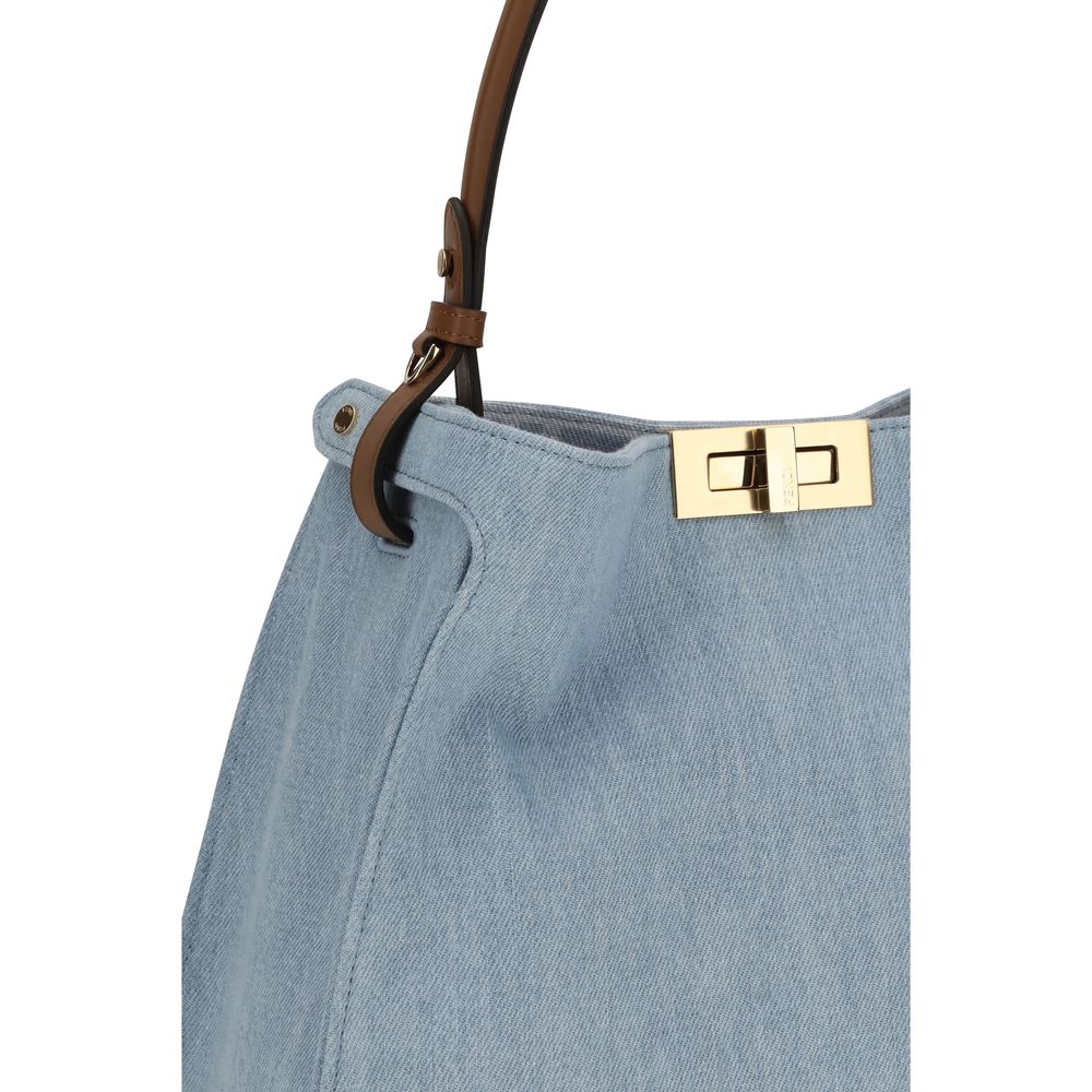 Sac à main Fendi en coton bleu