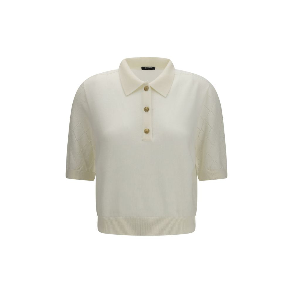 Polo Balmain en laine blanche Oves Aries
