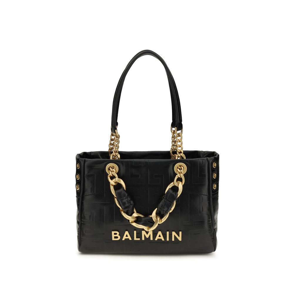Sac à bandoulière Balmain en cuir de veau noir Bos Taurus