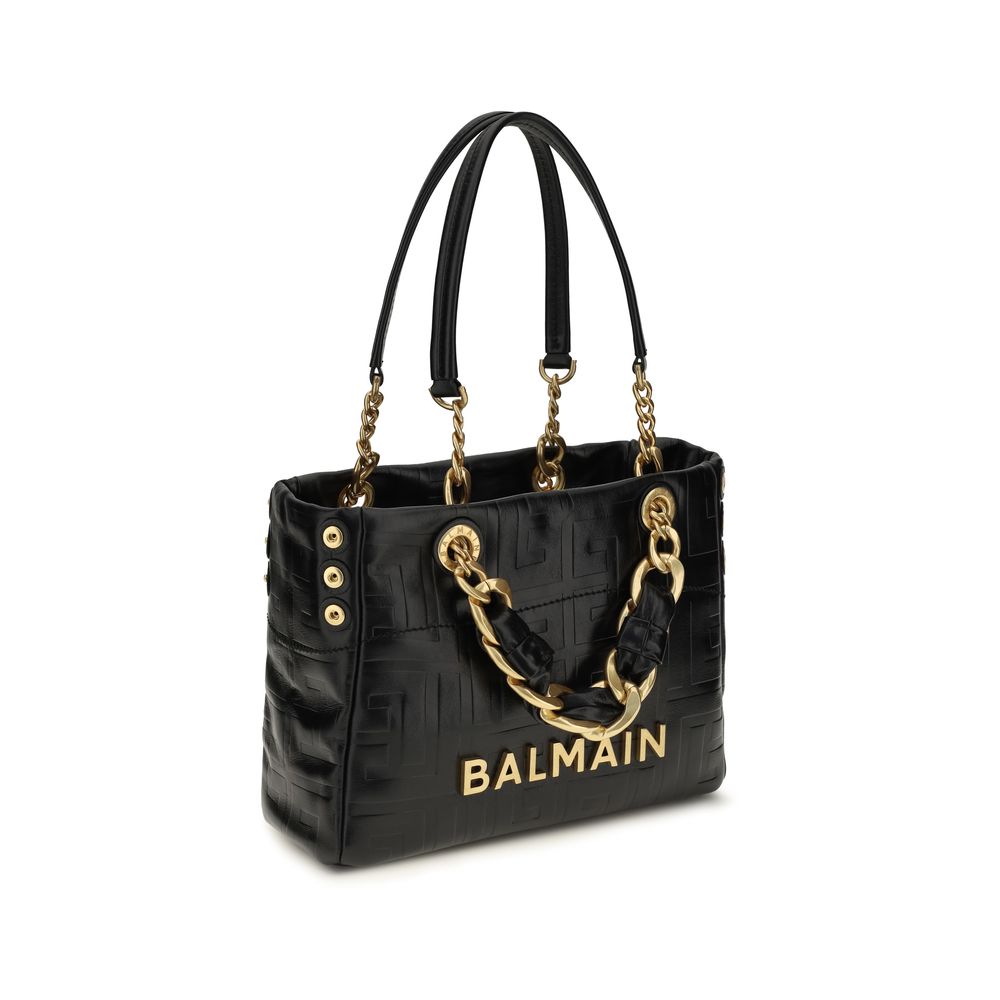 Sac à bandoulière Balmain en cuir de veau noir Bos Taurus
