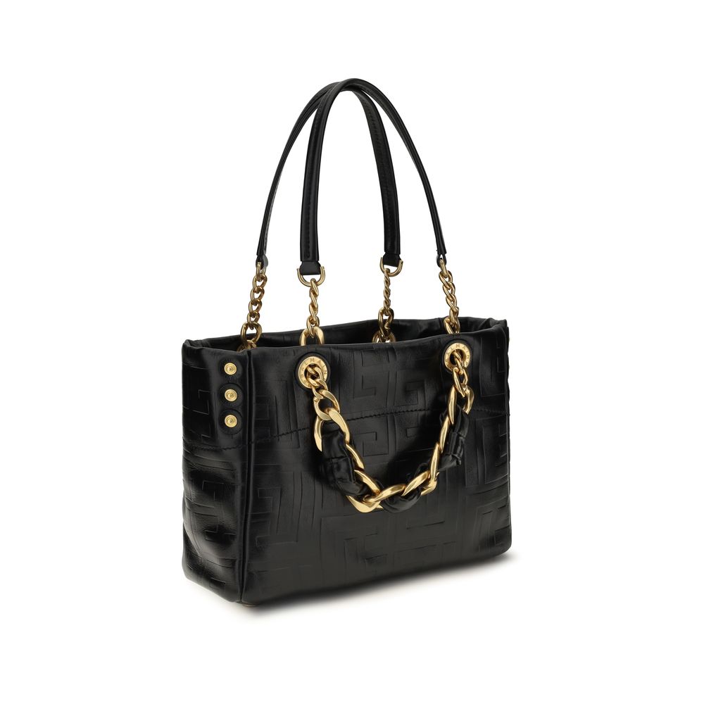 Sac à bandoulière Balmain en cuir de veau noir Bos Taurus