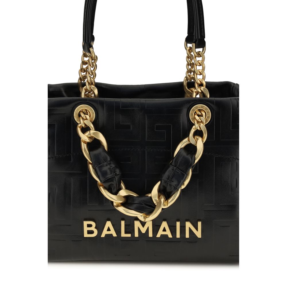 Sac à bandoulière Balmain en cuir de veau noir Bos Taurus