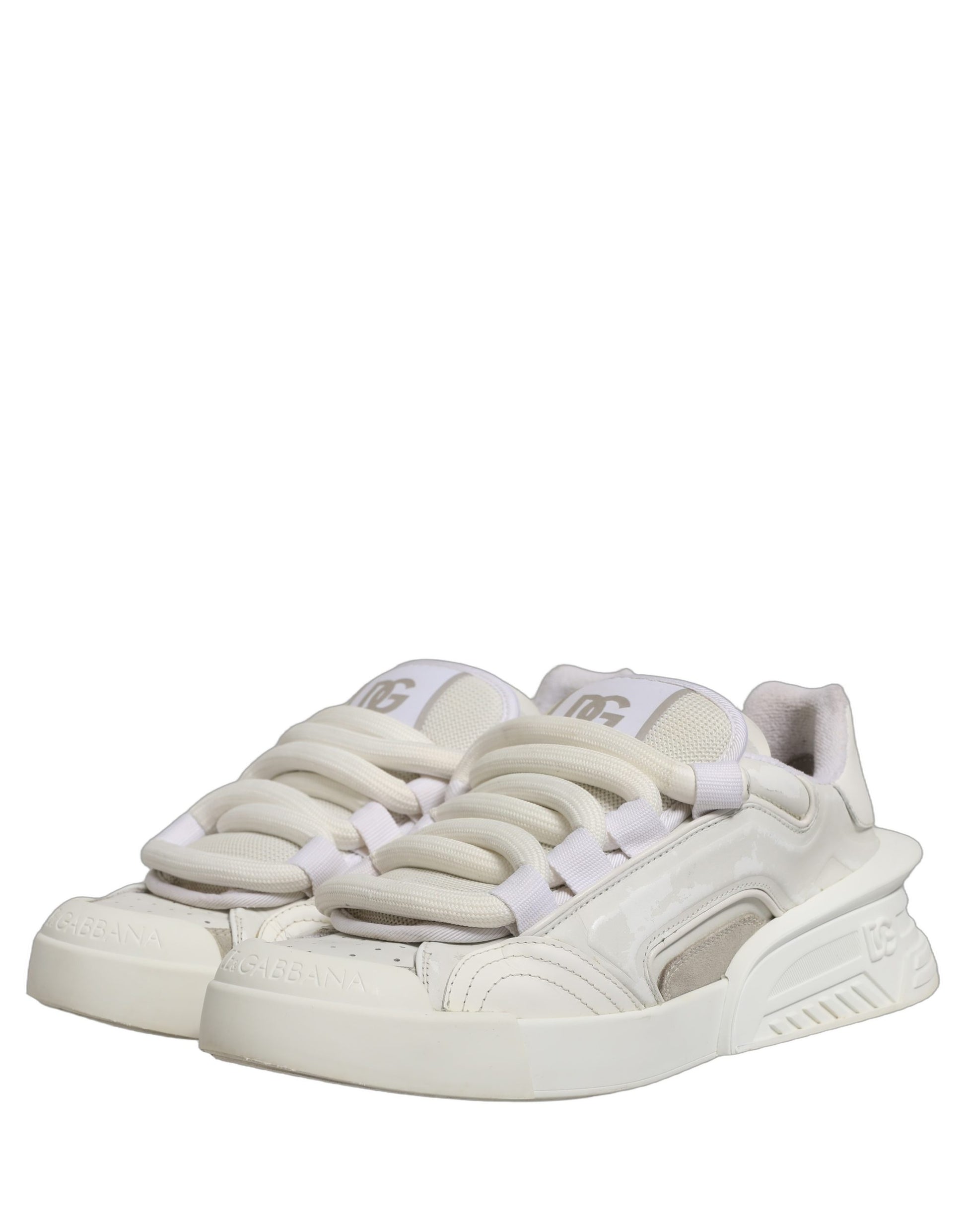 Dolce & Gabbana Baskets Portofino Space en Cuir Blanc