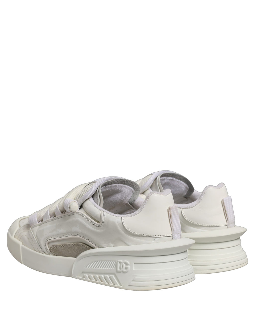 Dolce & Gabbana Baskets Portofino Space en Cuir Blanc