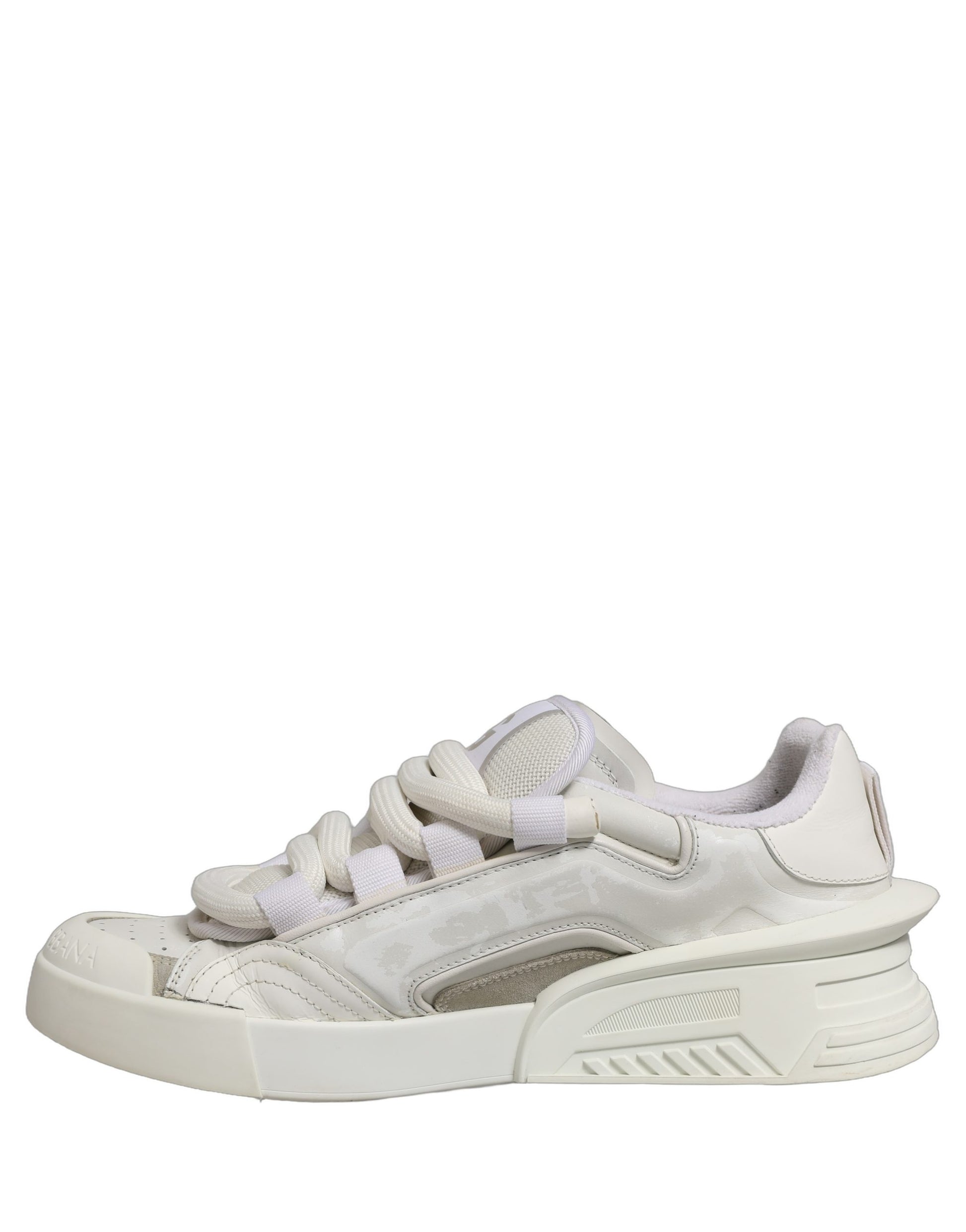 Dolce & Gabbana Baskets Portofino Space en Cuir Blanc