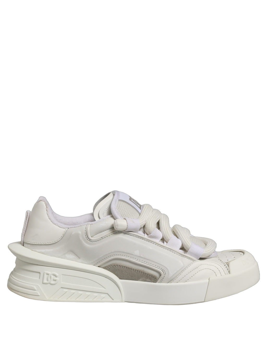 Dolce & Gabbana Baskets Portofino Space en Cuir Blanc