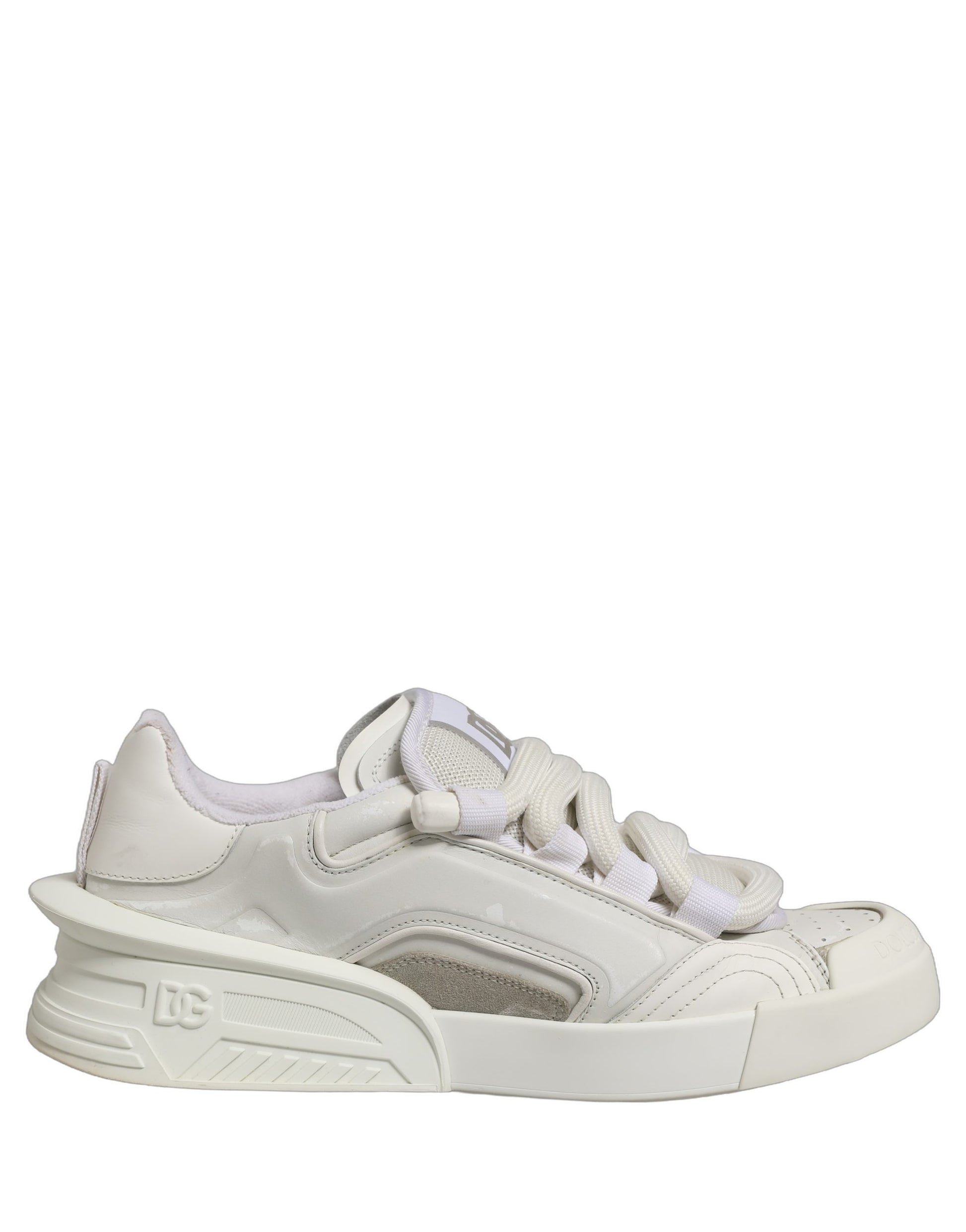 Dolce & Gabbana Baskets Portofino Space en Cuir Blanc