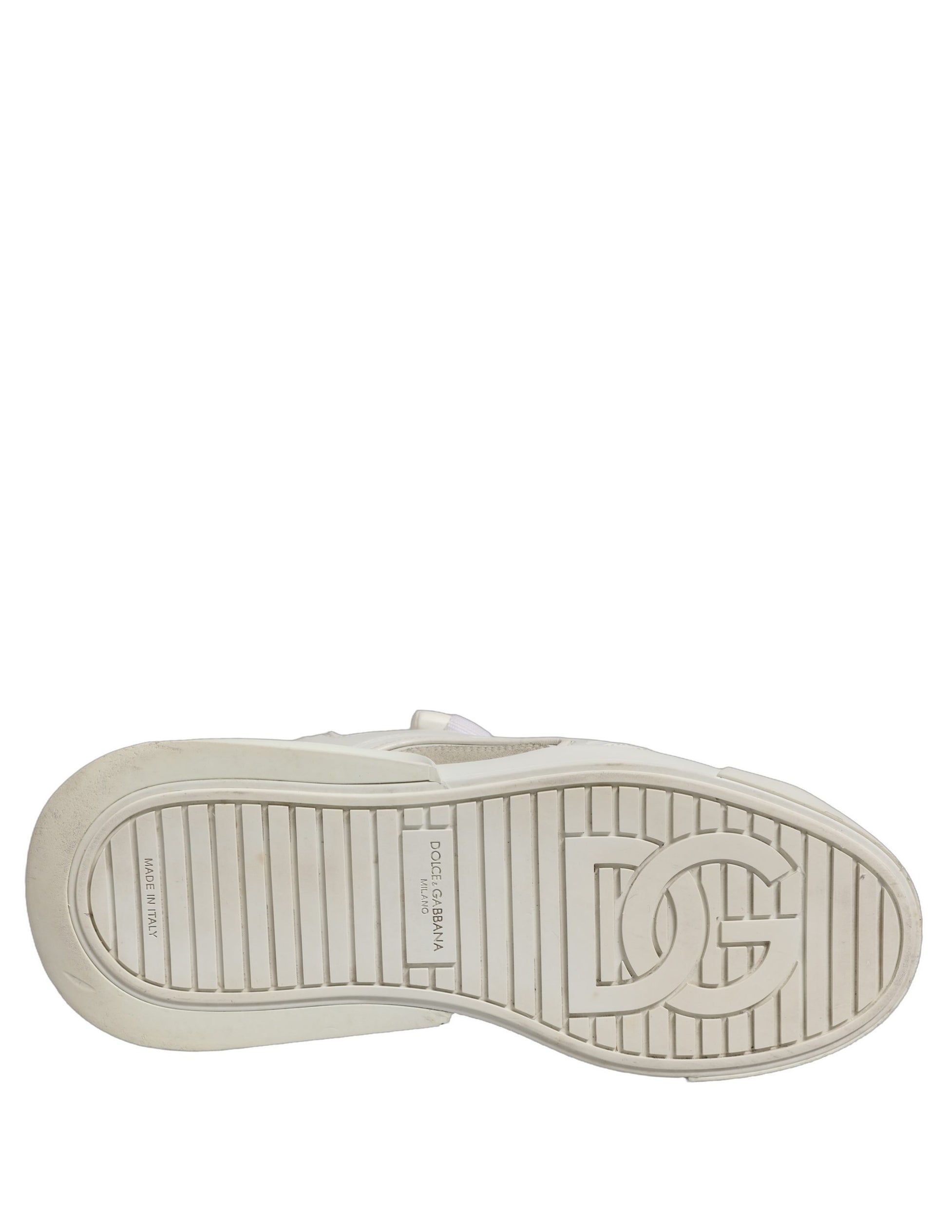 Dolce & Gabbana Baskets Portofino Space en Cuir Blanc
