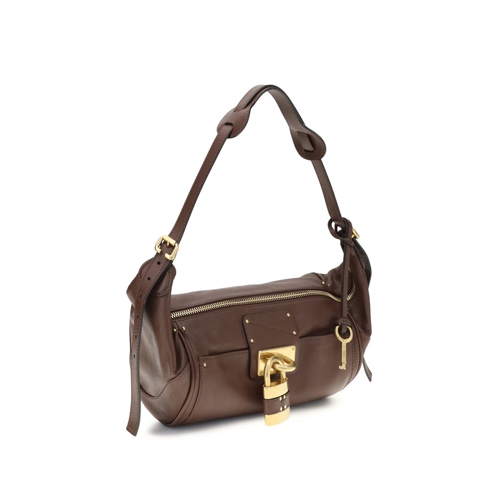 Sac porté épaule Chloé en cuir de veau marron Bos Taurus