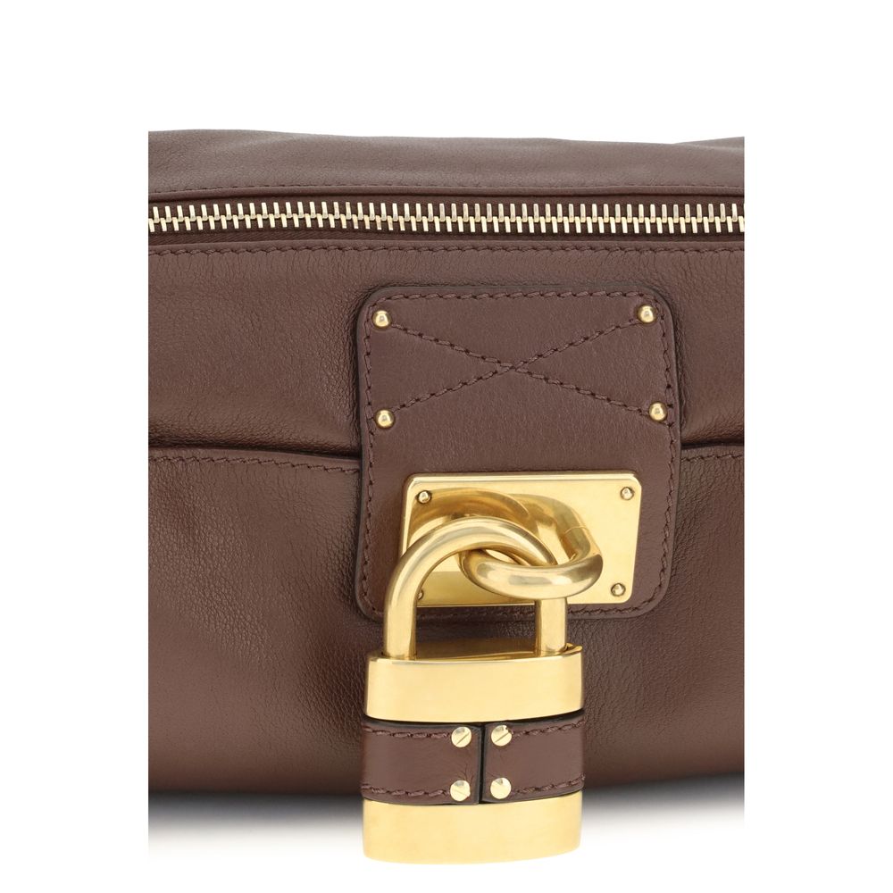 Sac porté épaule Chloé en cuir de veau marron Bos Taurus