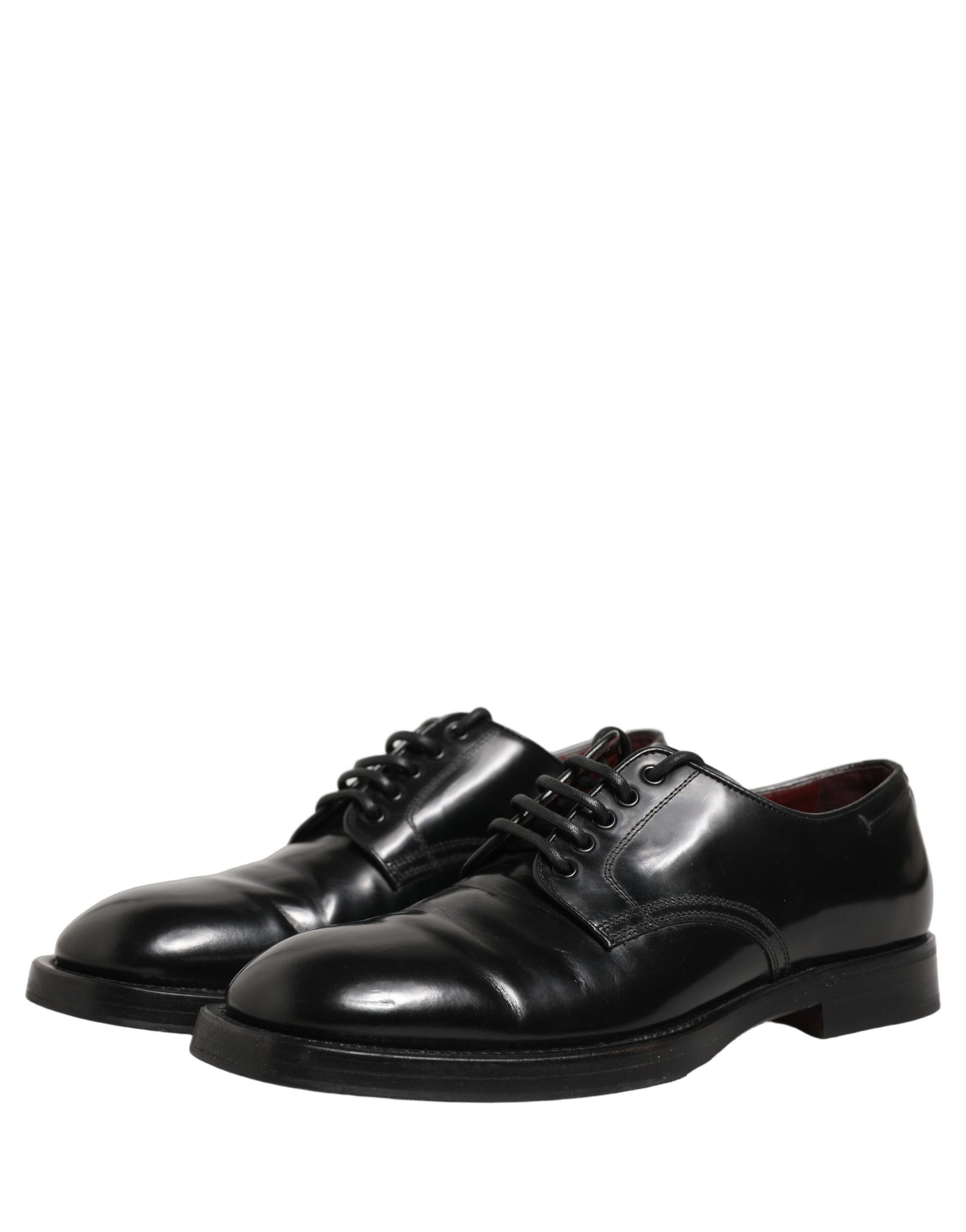 Dolce & Gabbana Black Leather Lace Up Derby Dress Men Shoes
