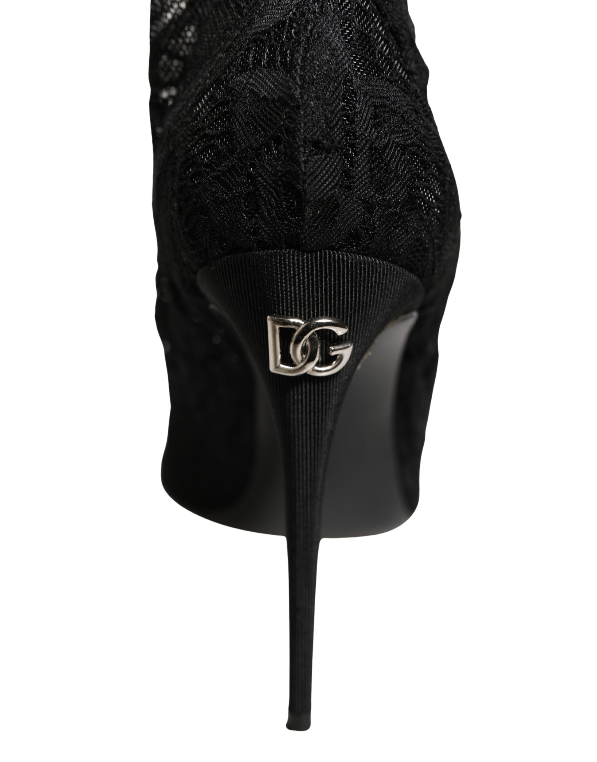 Chaussures à talon Dolce & Gabbana en dentelle Taormina noire