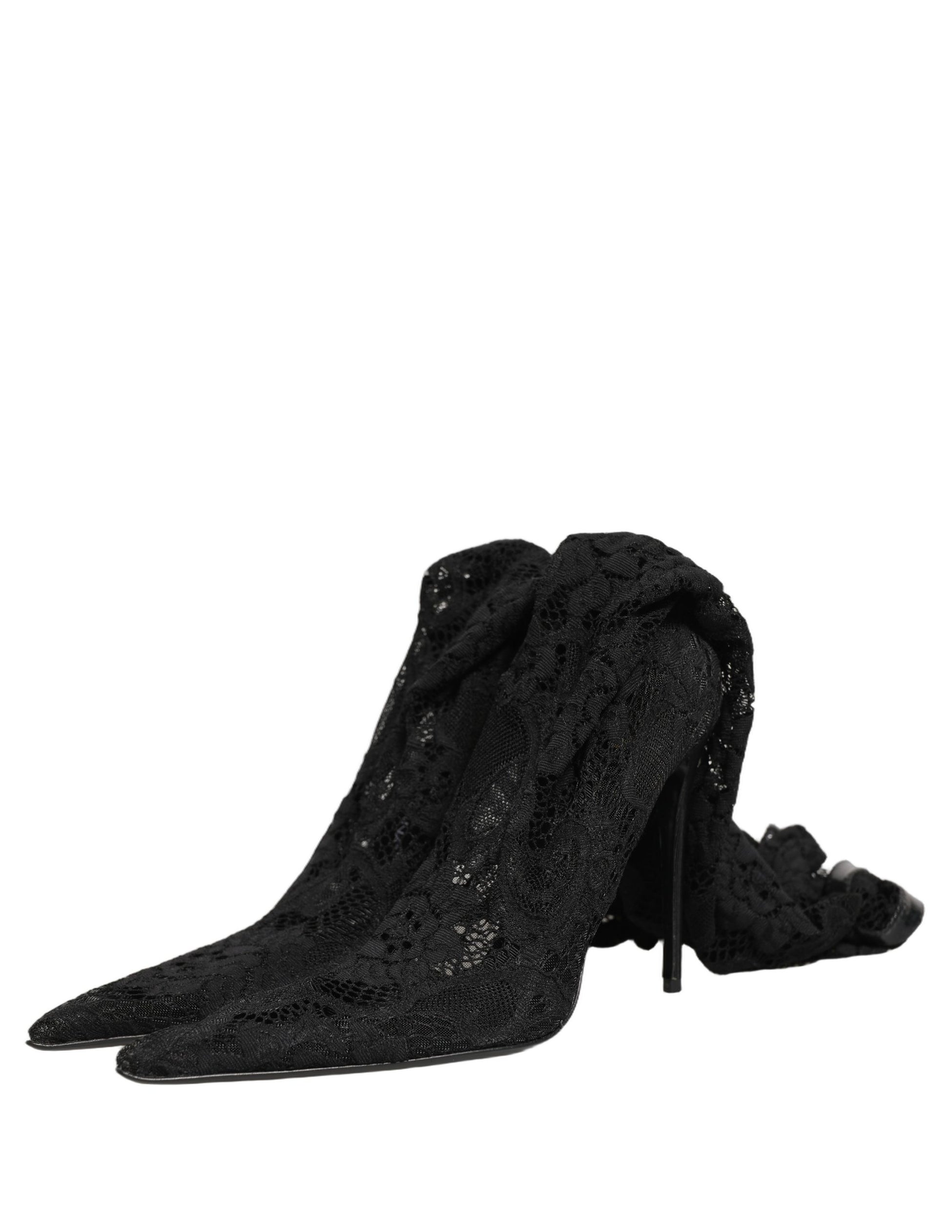 Chaussures à talon Dolce & Gabbana en dentelle Taormina noire