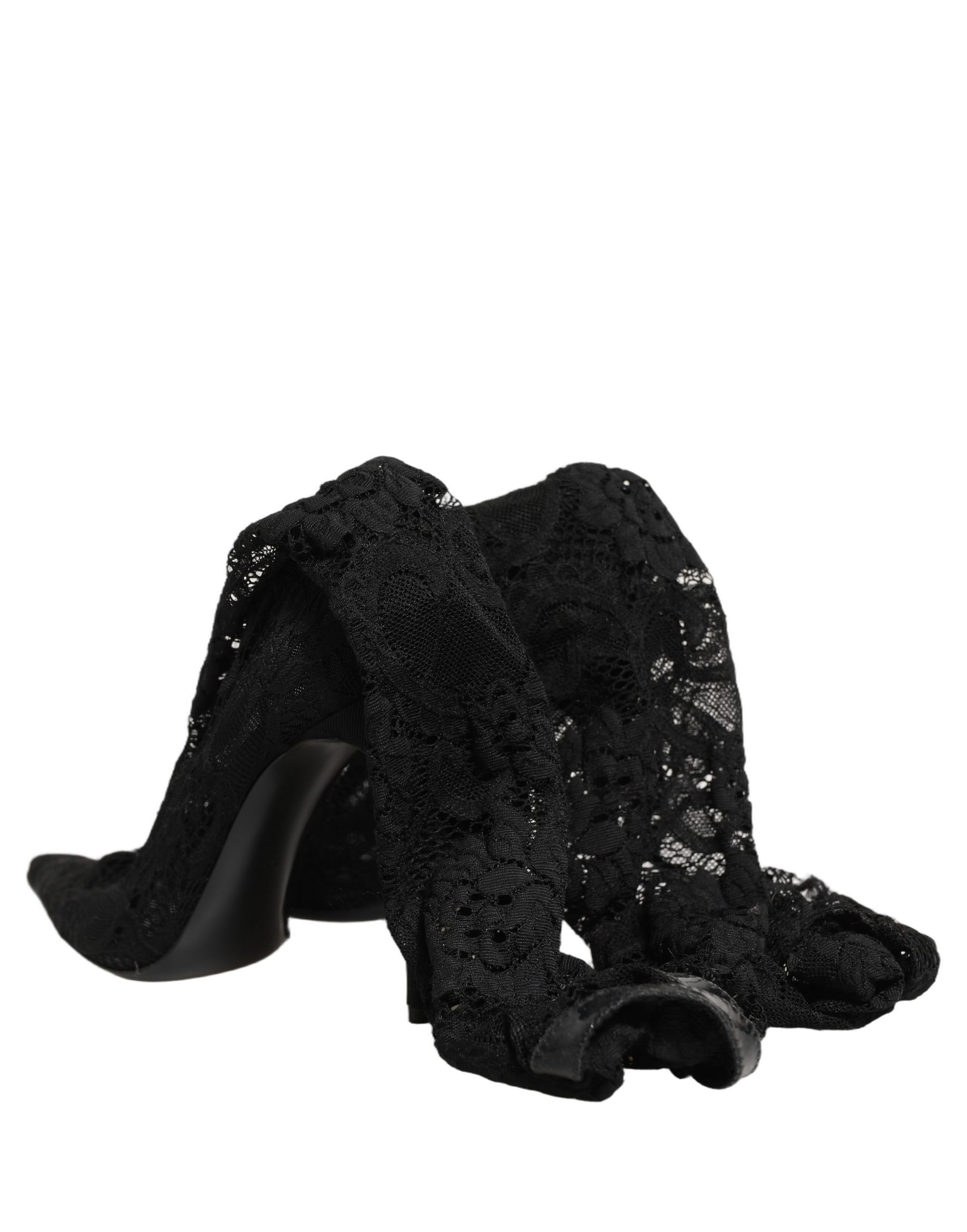 Chaussures à talon Dolce & Gabbana en dentelle Taormina noire