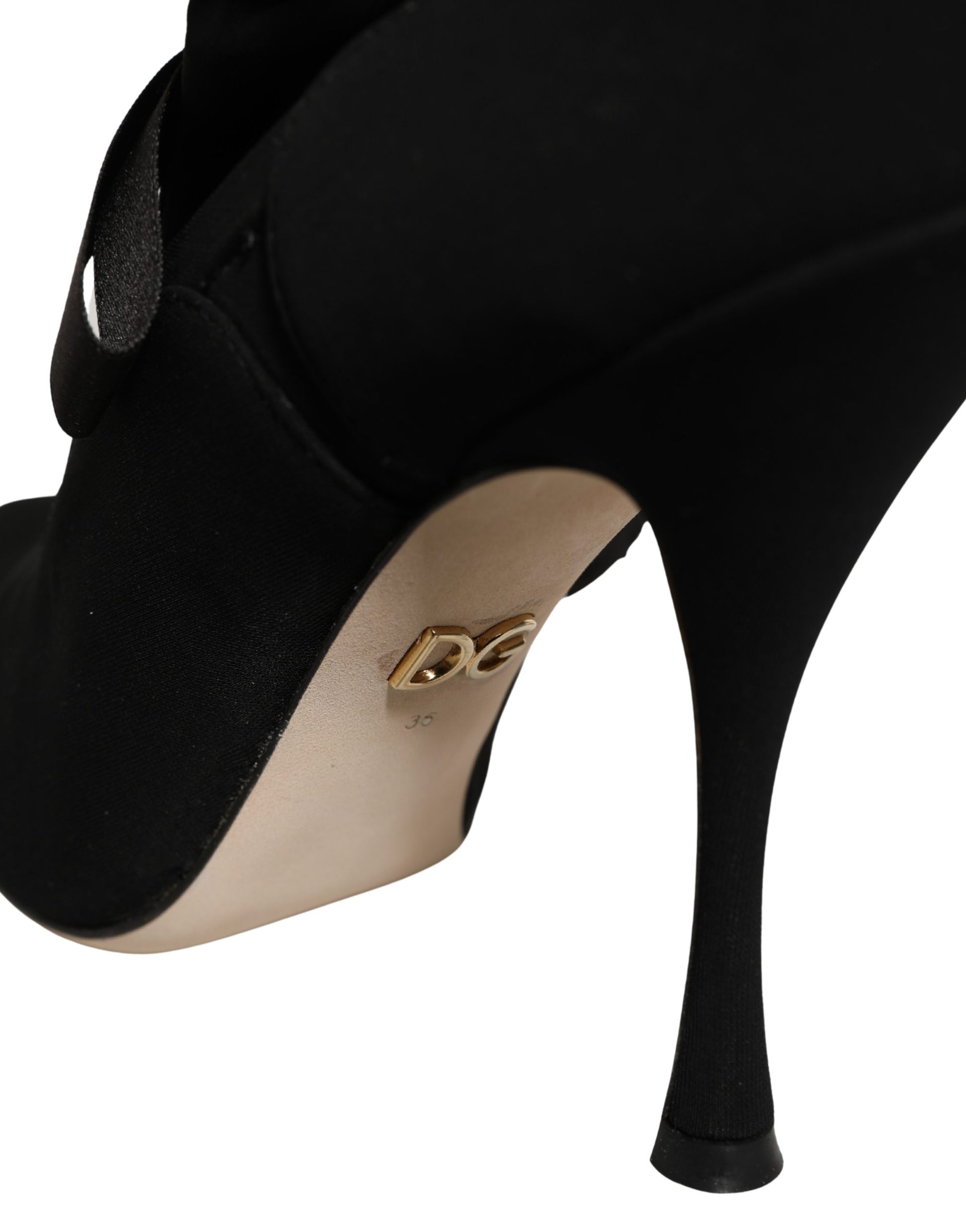 Bottes à talons aiguilles mi-mollet Dolce & Gabbana noires