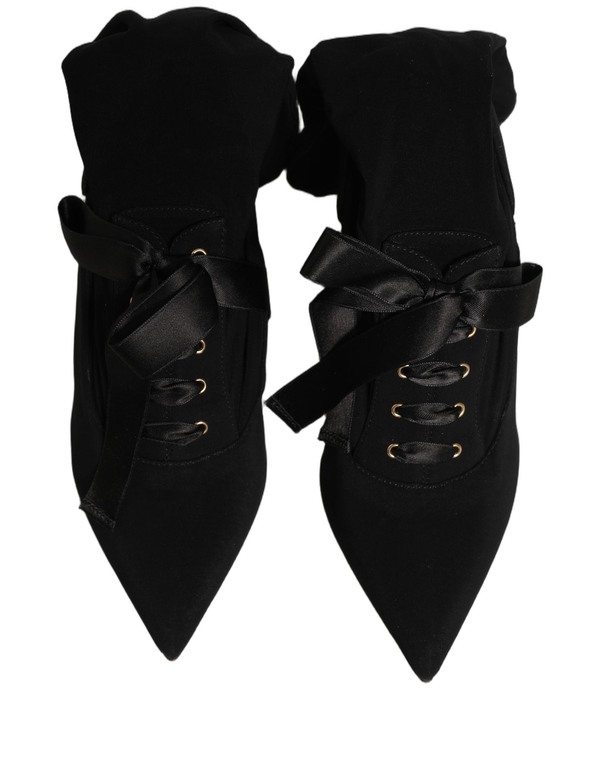 Bottes à talons aiguilles mi-mollet Dolce & Gabbana noires