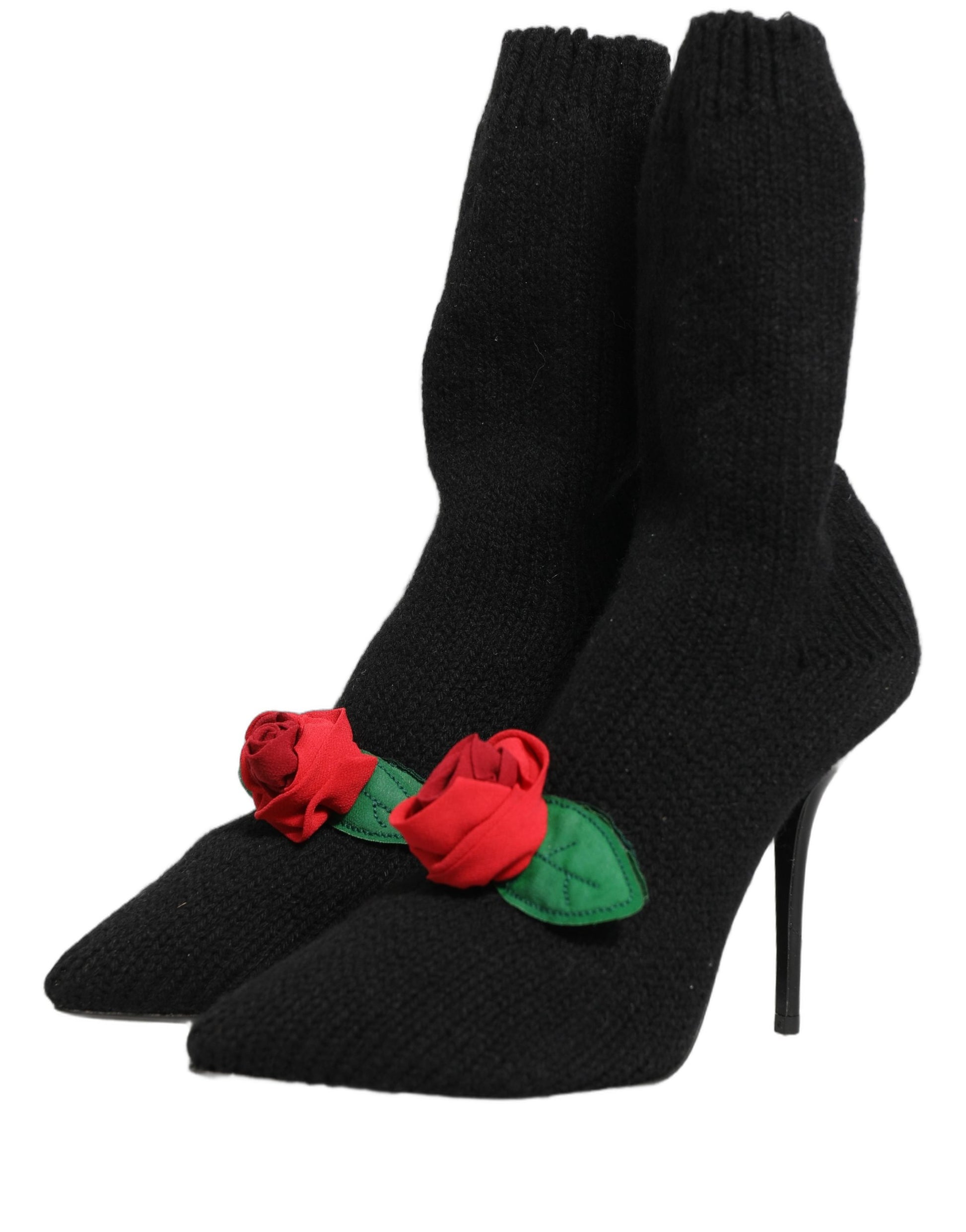 Bottes à talons aiguilles mi-mollet Dolce & Gabbana noires