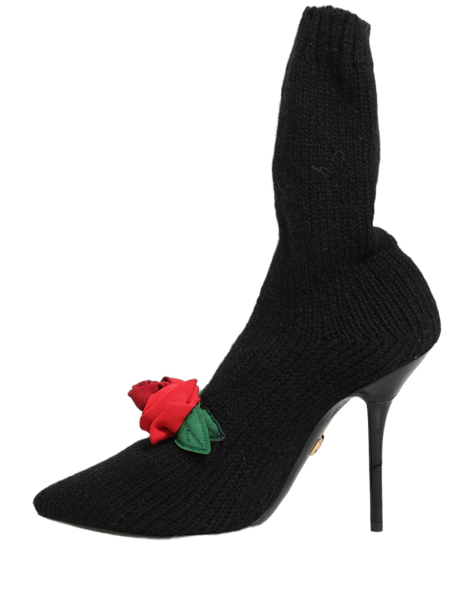Bottes à talons aiguilles mi-mollet Dolce & Gabbana noires