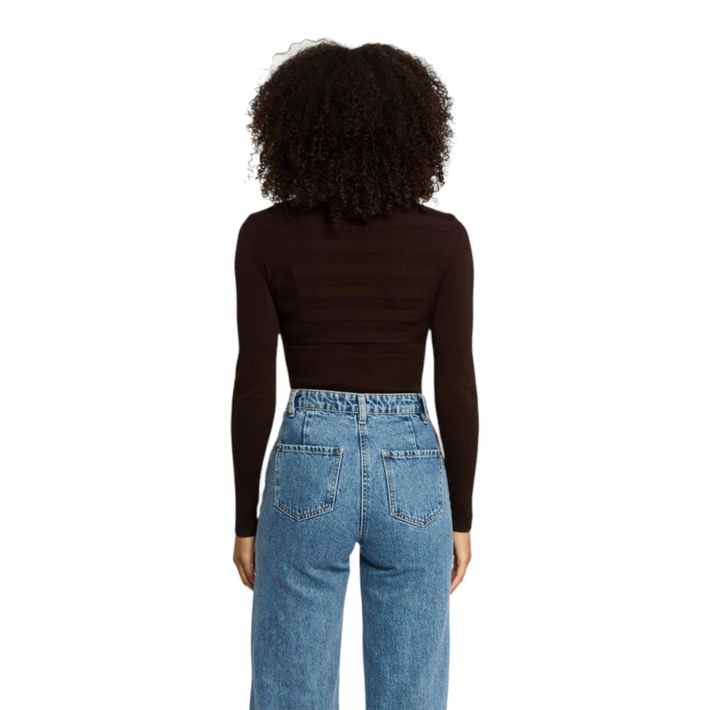 Morgan De Toi Col Roulé Marron en Viscose