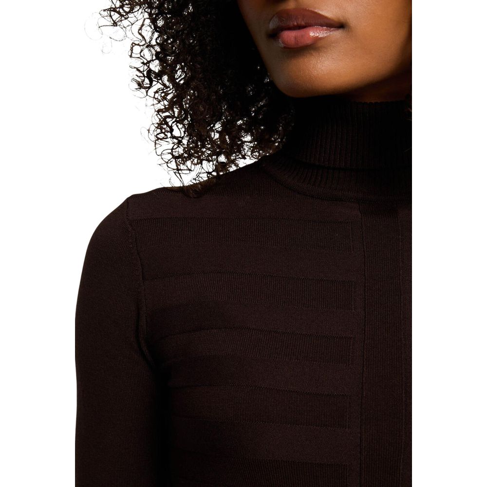 Morgan De Toi Col Roulé Marron en Viscose