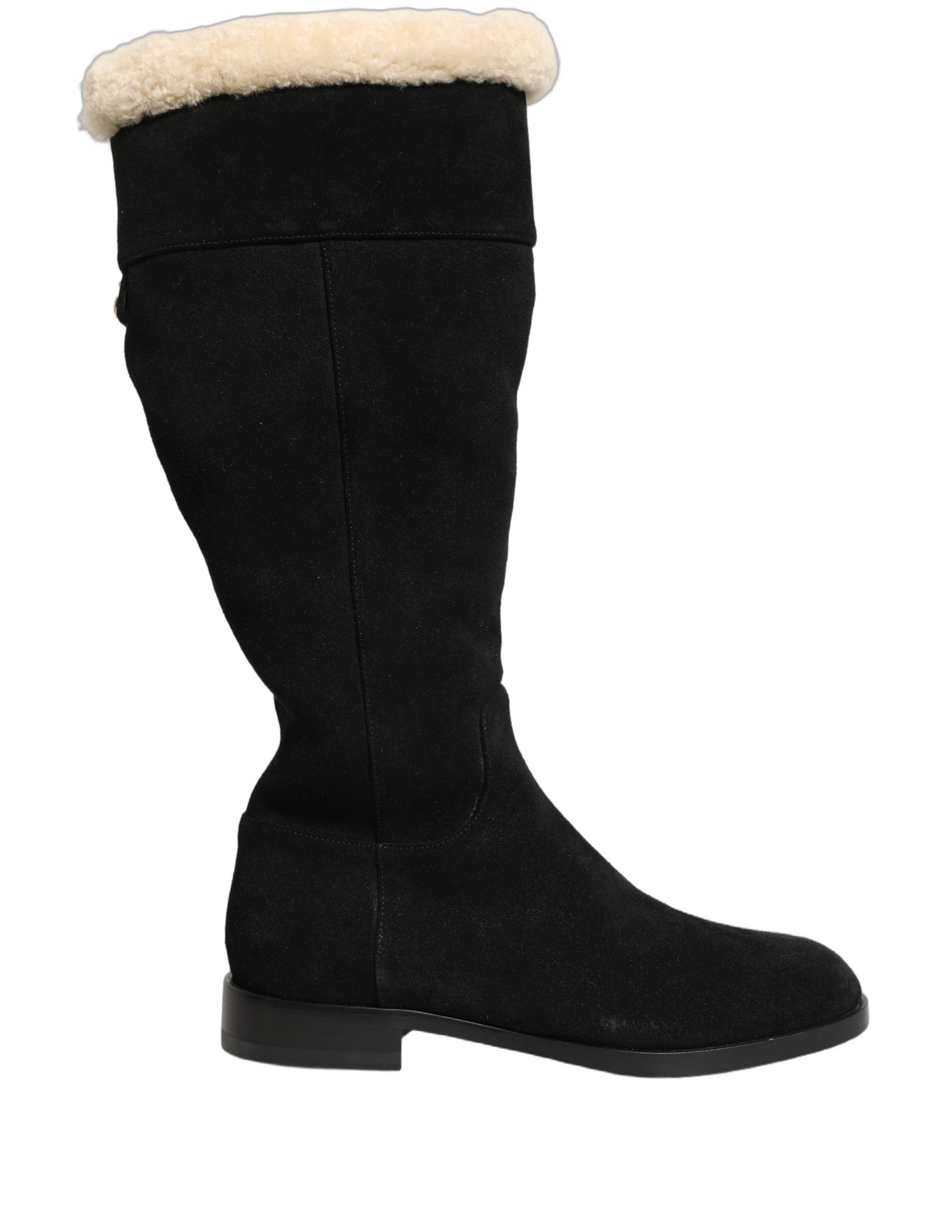 Bottes hautes en daim noir Dolce & Gabbana