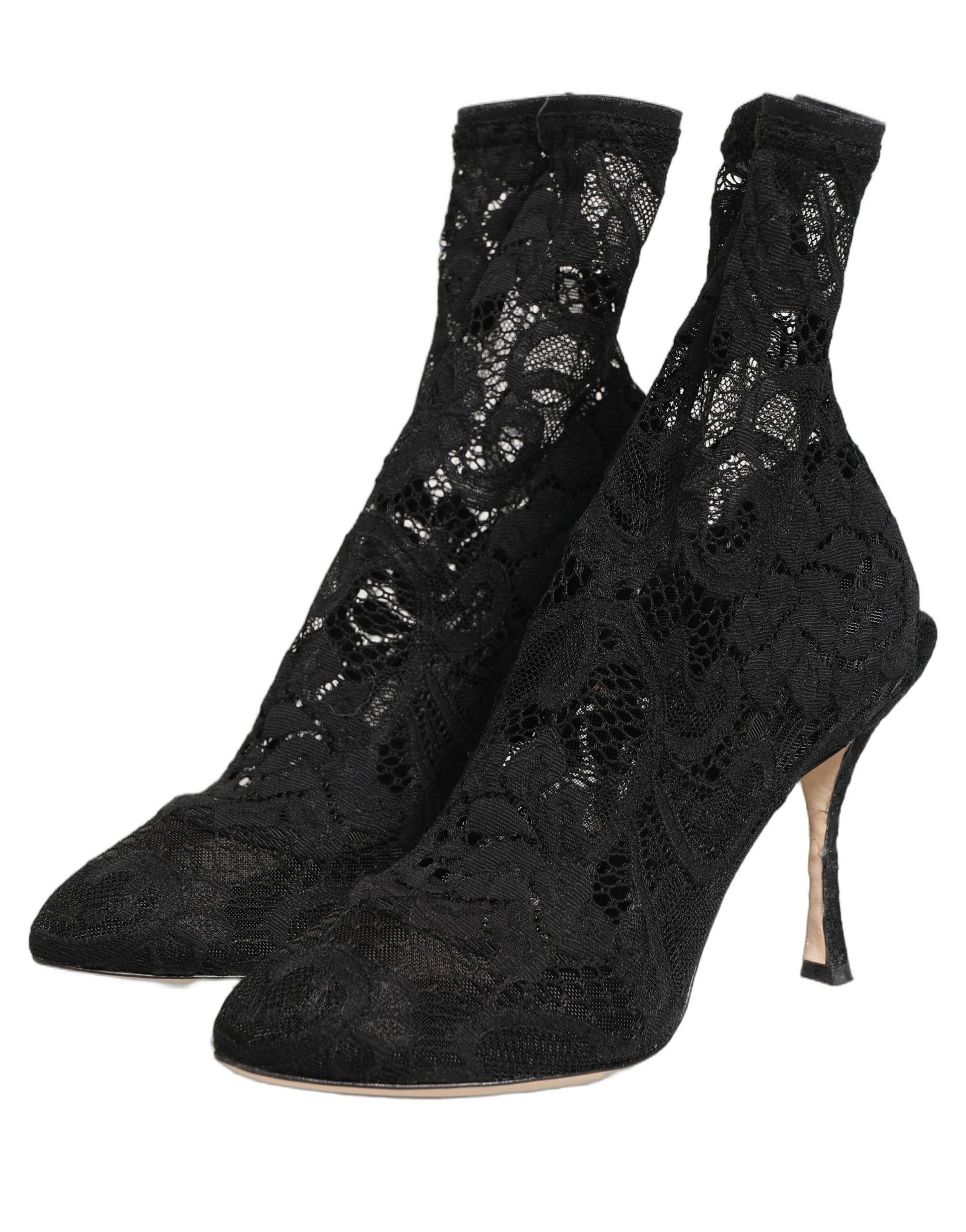 Dolce & Gabbana Escarpins bottines en dentelle Taormina chaussettes noires