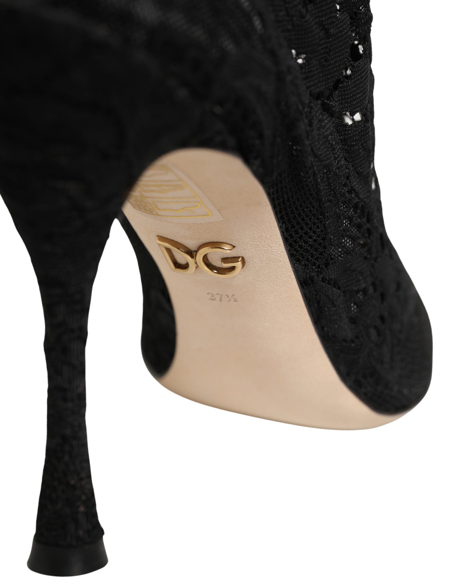 Dolce & Gabbana Escarpins bottines en dentelle Taormina chaussettes noires