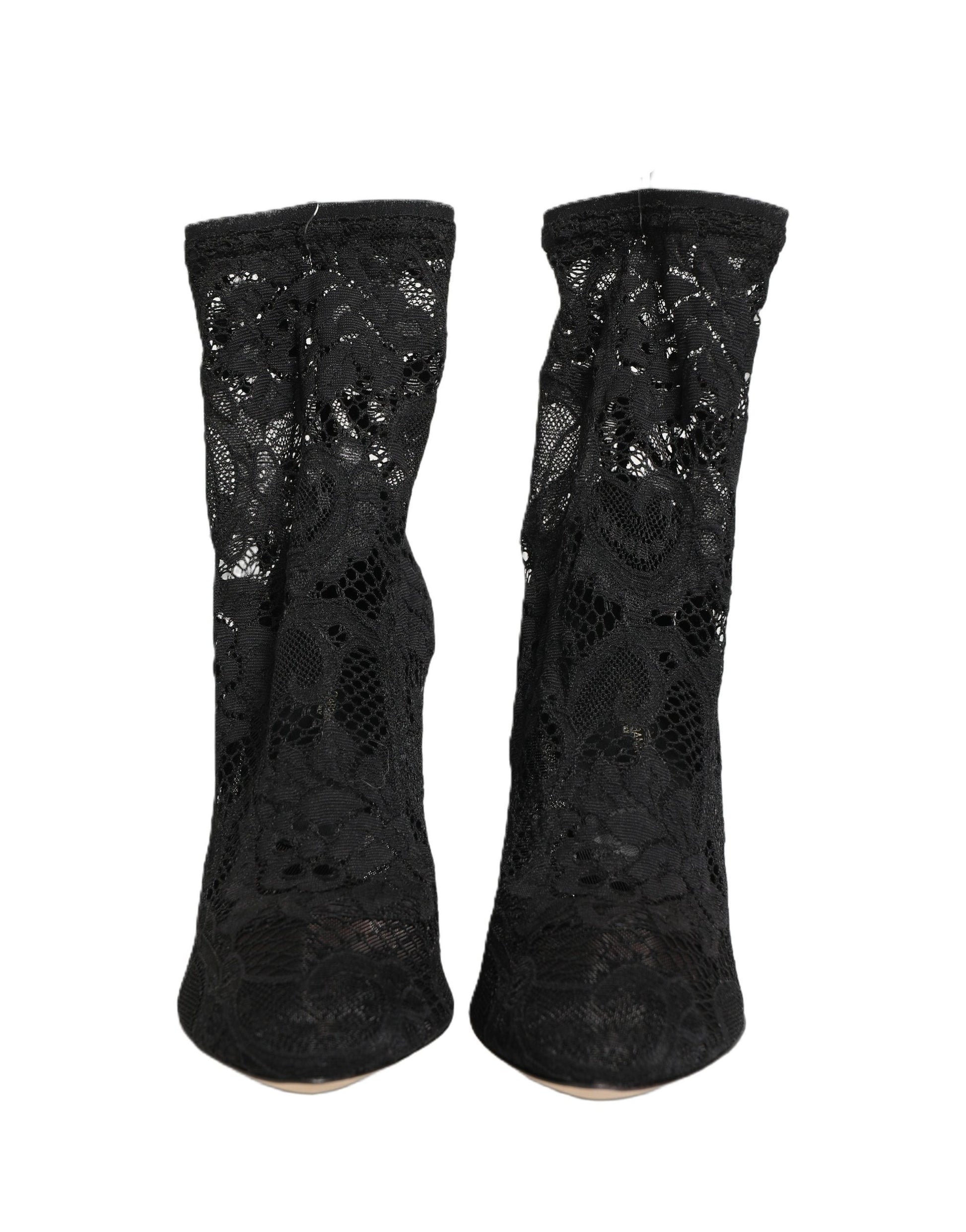 Dolce & Gabbana Escarpins bottines en dentelle Taormina chaussettes noires