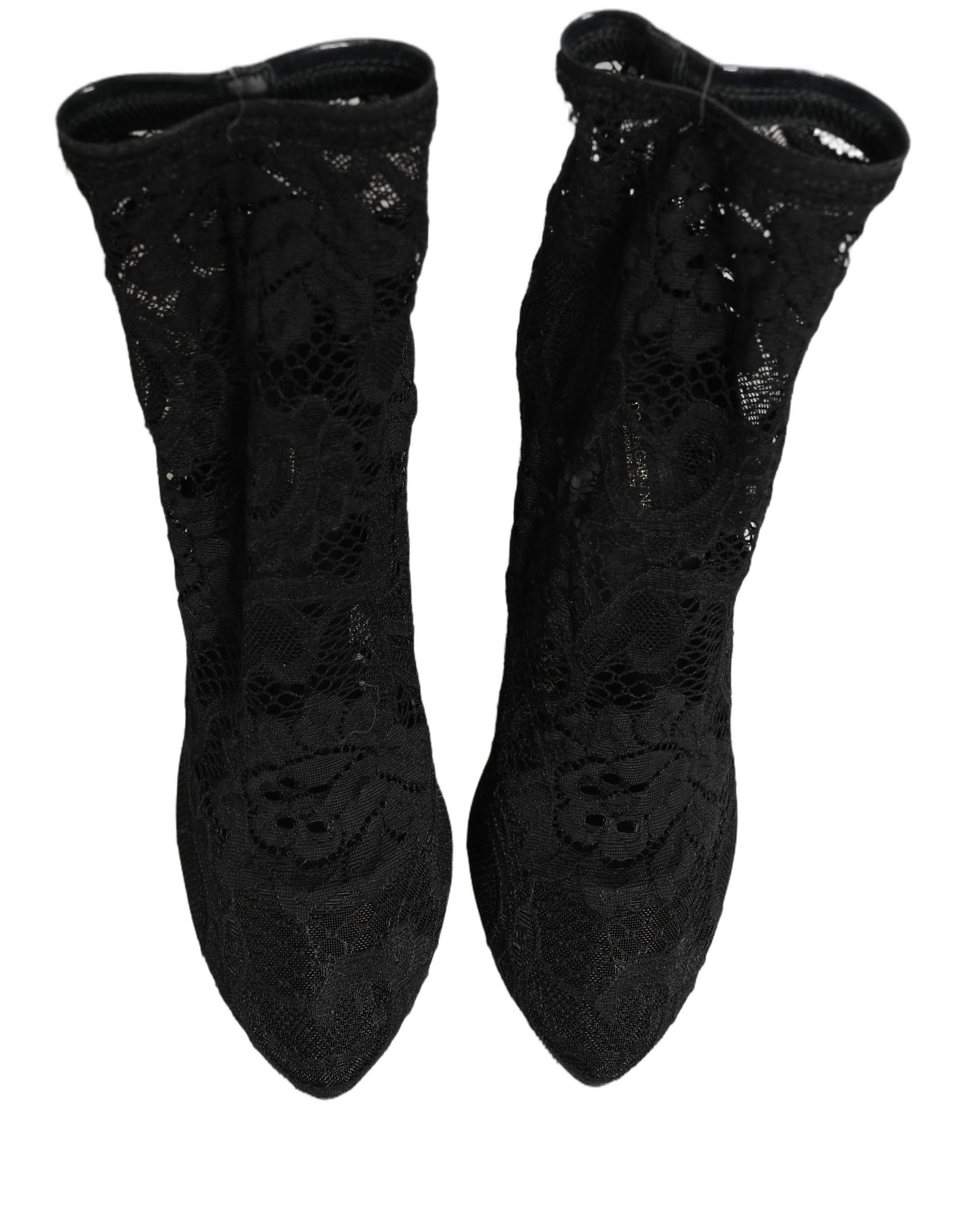 Dolce & Gabbana Escarpins bottines en dentelle Taormina chaussettes noires