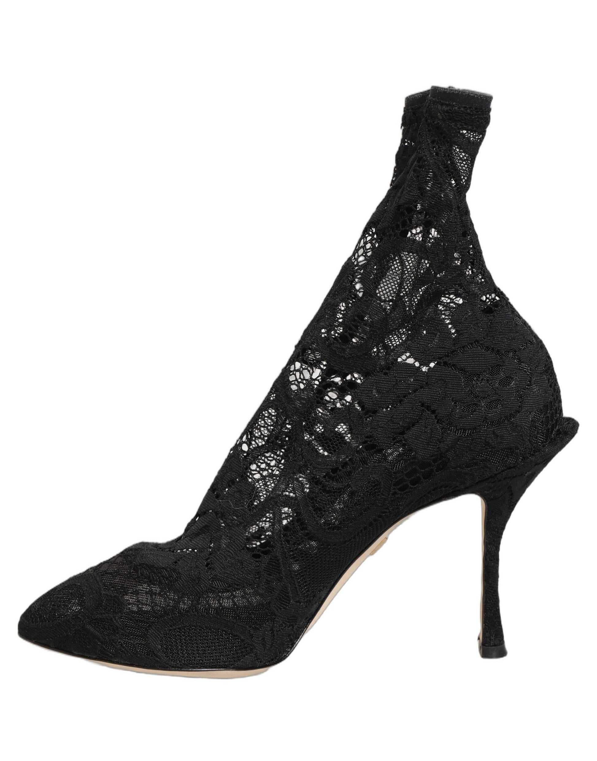 Dolce & Gabbana Escarpins bottines en dentelle Taormina chaussettes noires