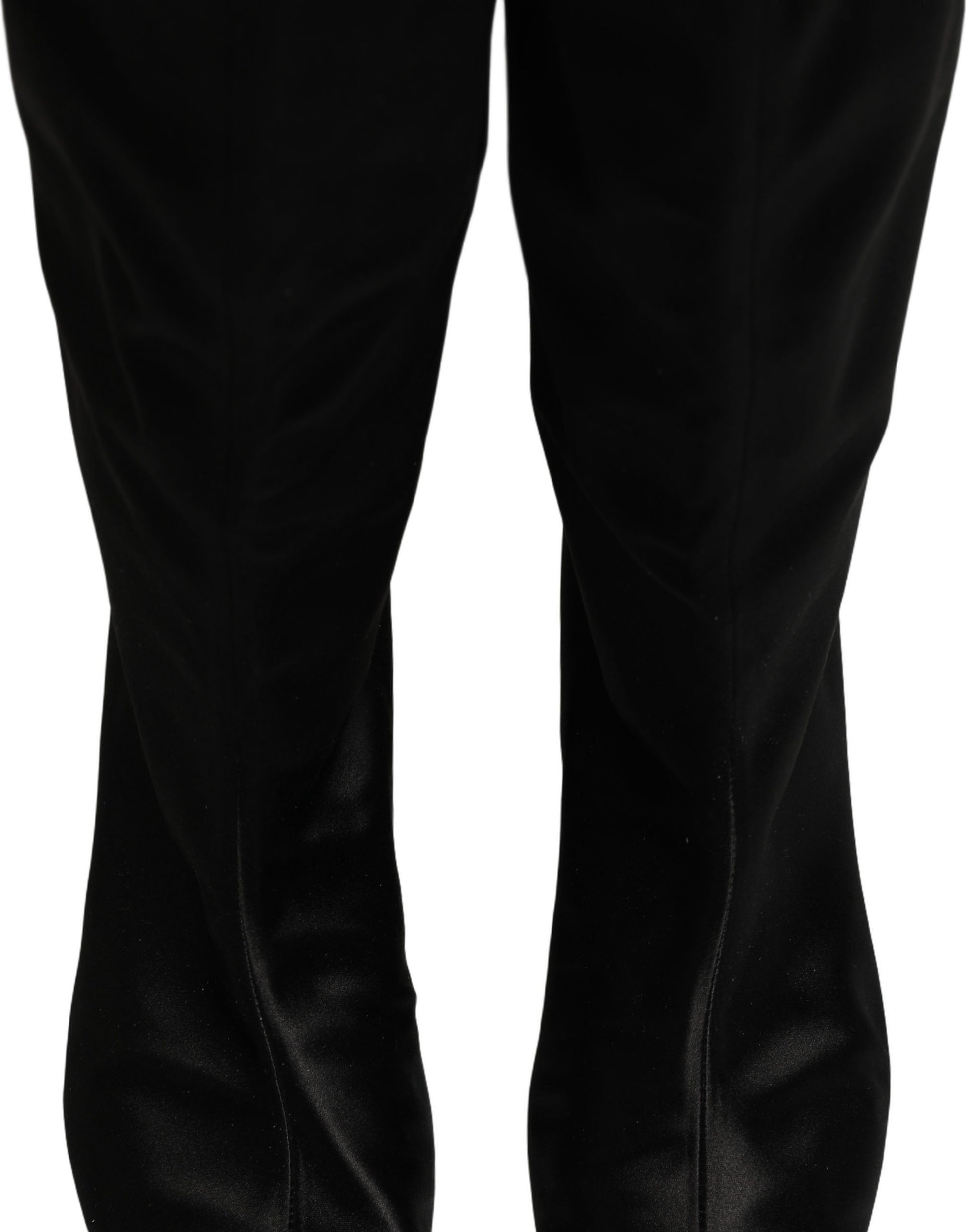 Bottes hautes Dolce & Gabbana en satin noir à talon chaton