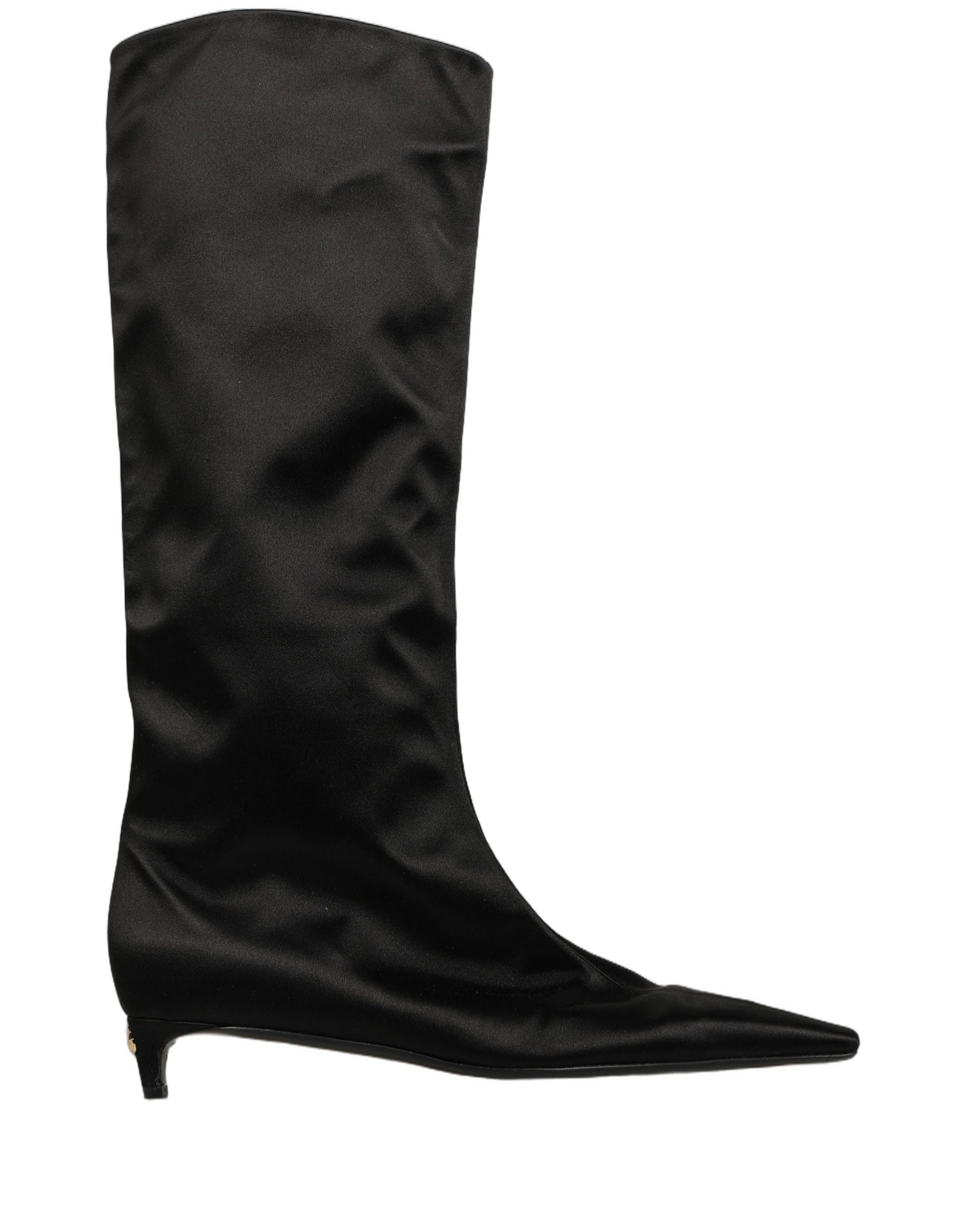 Bottes hautes Dolce & Gabbana en satin noir à talon chaton