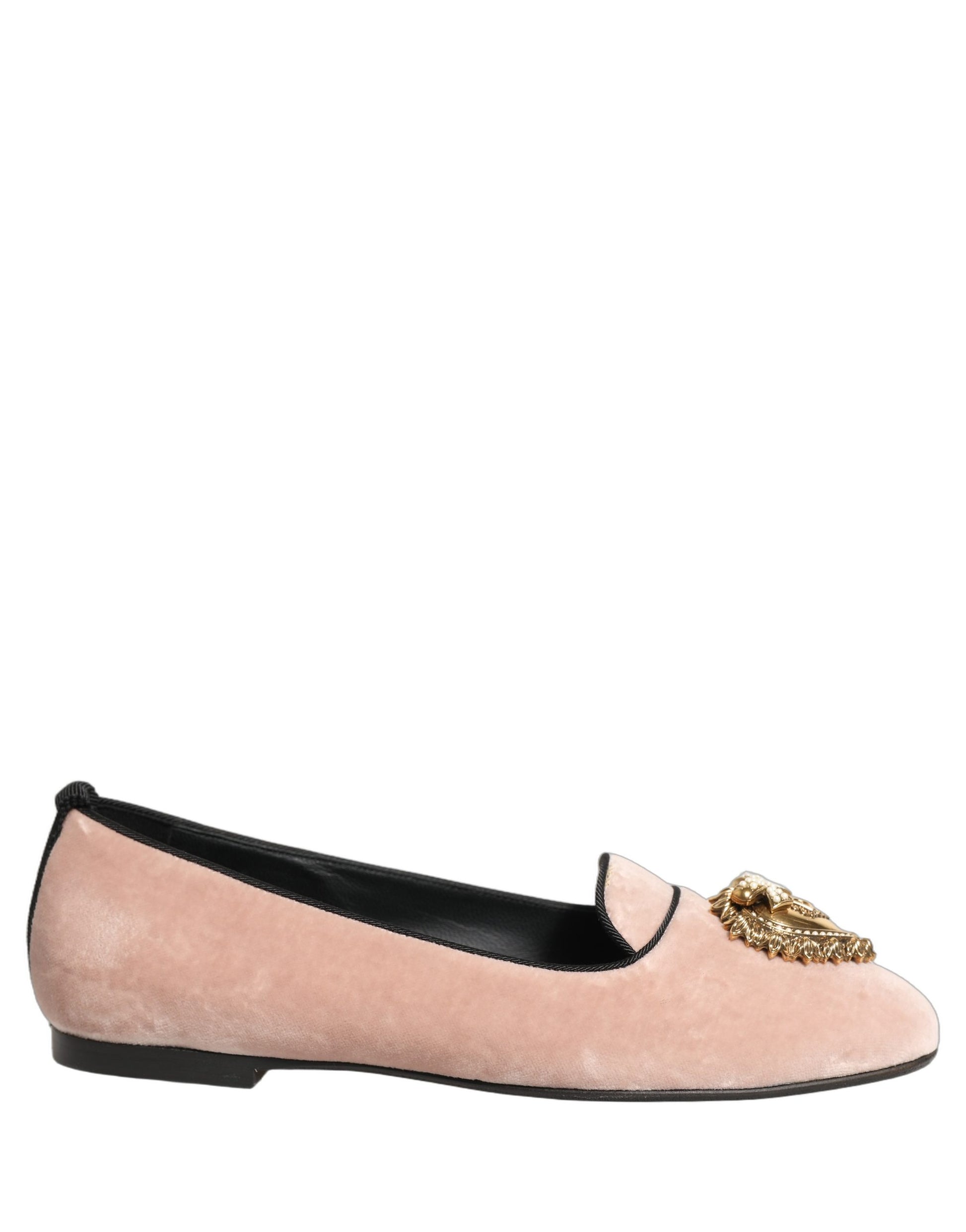Chaussures plates Dolce & Gabbana Devotion en velours rose