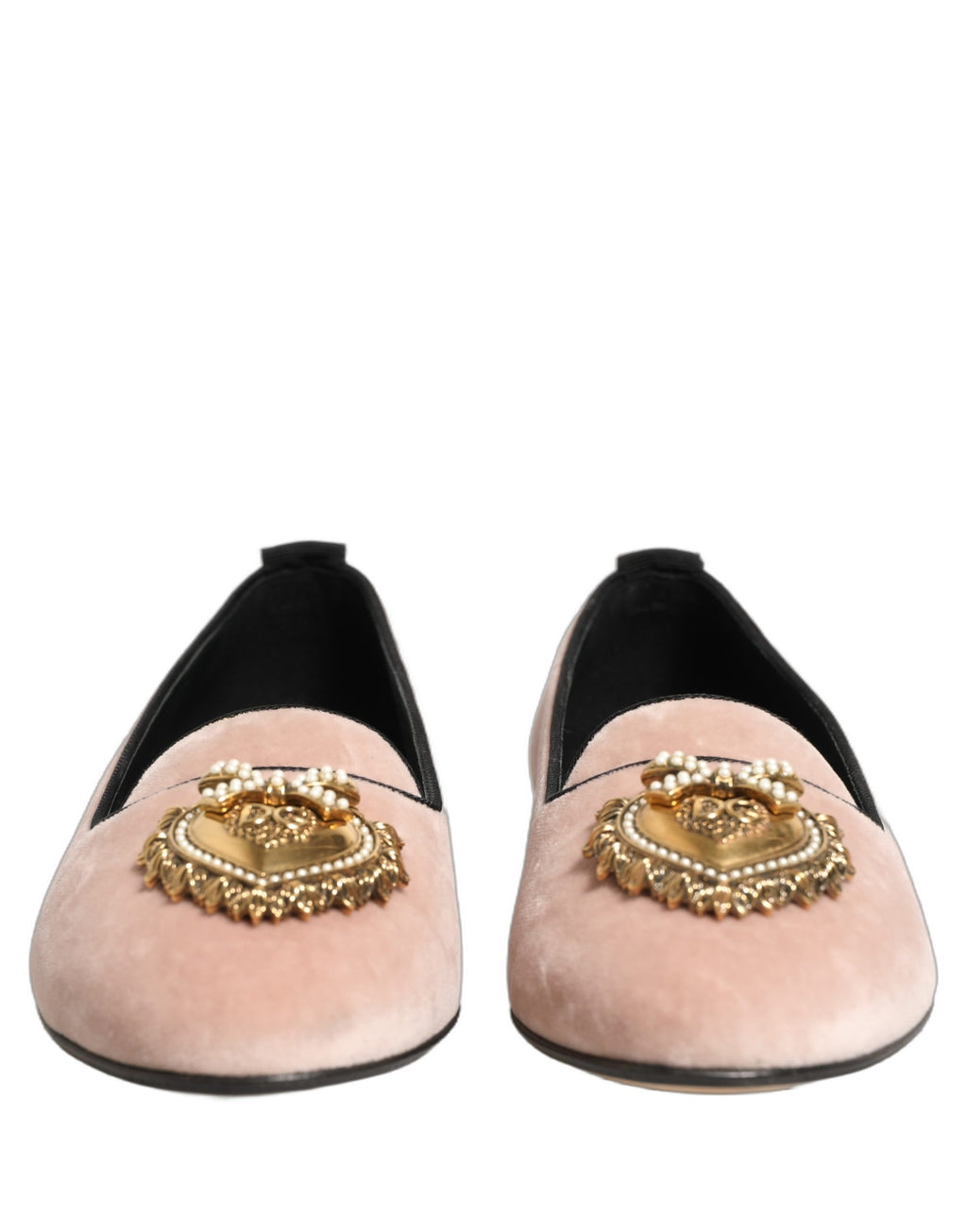 Chaussures plates Dolce & Gabbana Devotion en velours rose