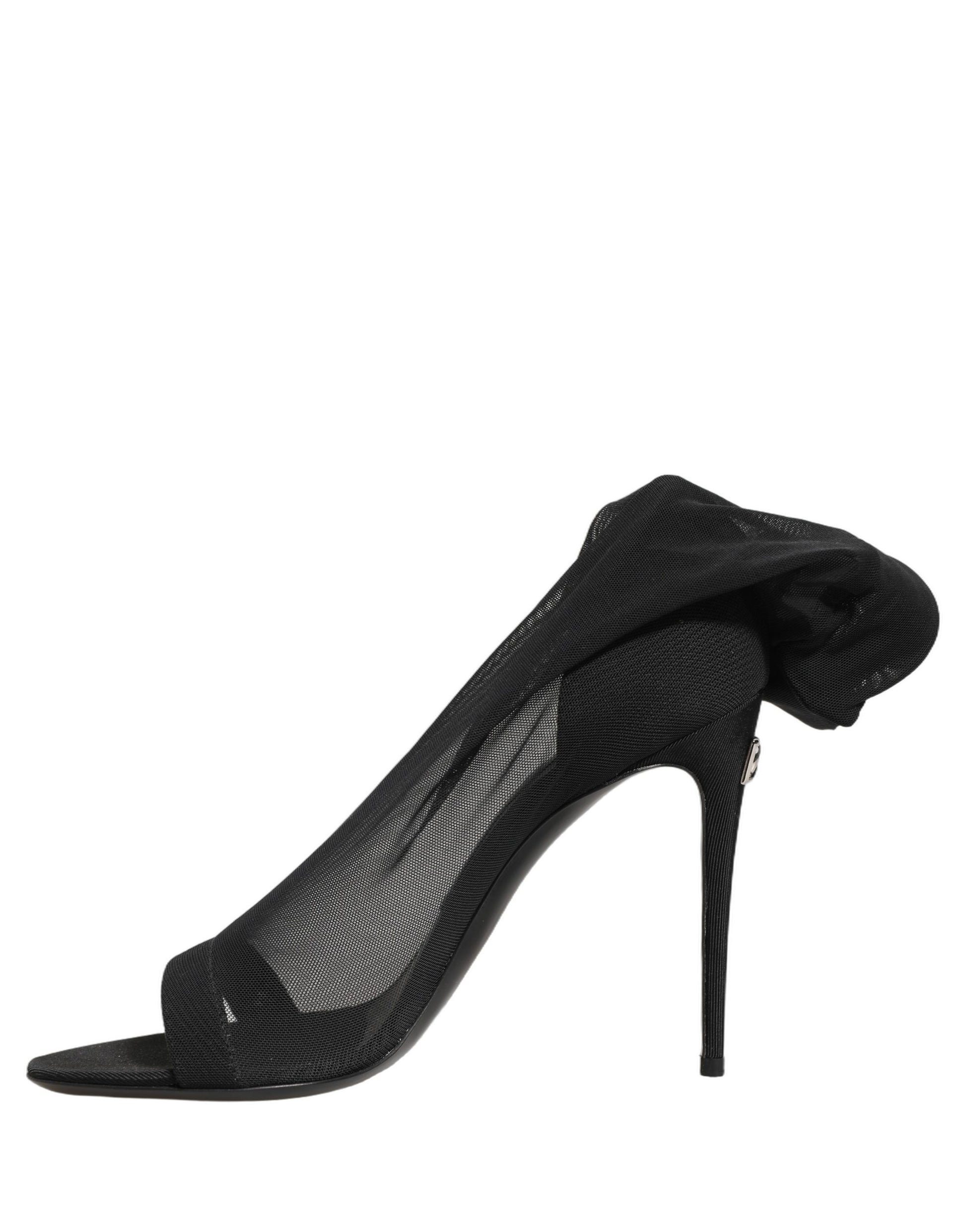 Chaussures montantes en maille de nylon noir Dolce & Gabbana style chaussette