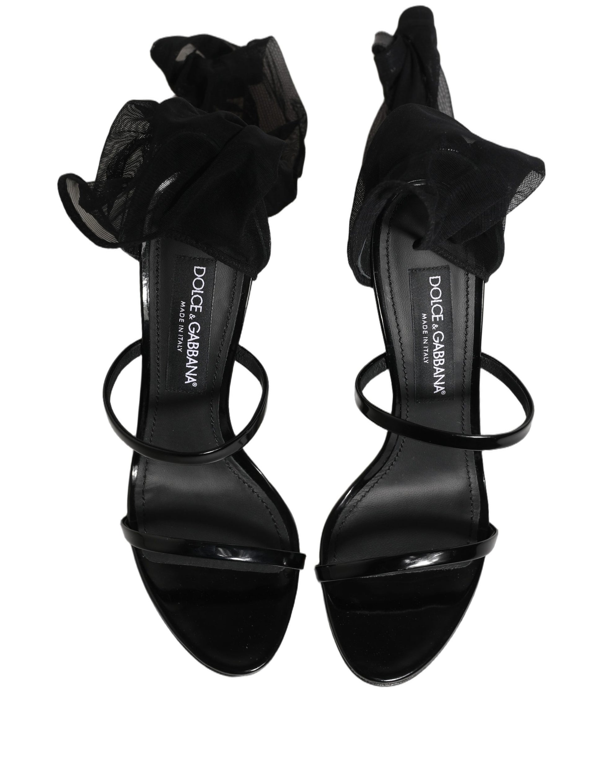 Dolce & Gabbana Black Stiletto Sandals Socks High Boots Shoes