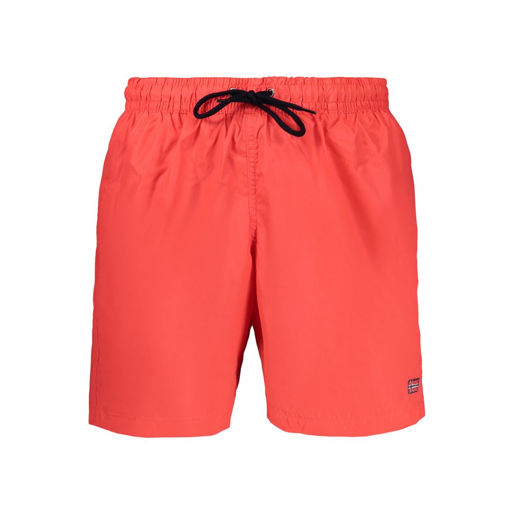 Norvège 1963 Boxer de bain homme en polyamide rouge
