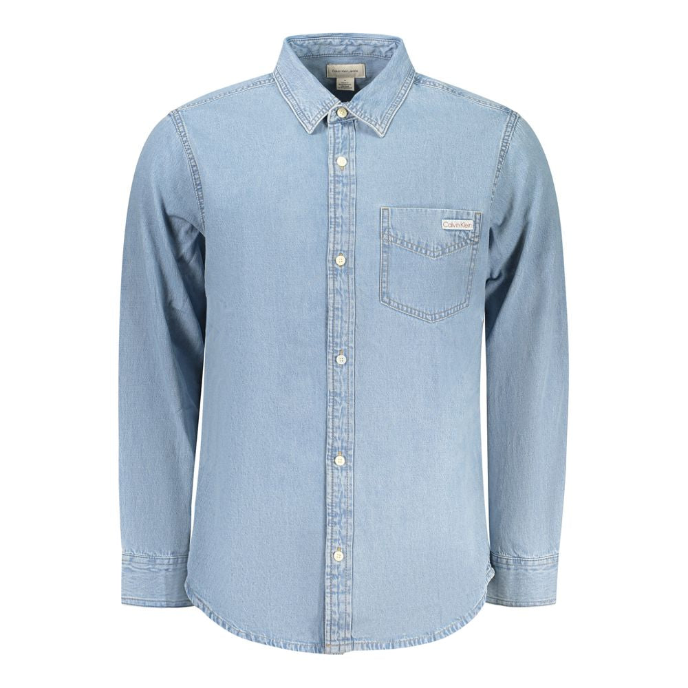 Chemise homme en coton Azzurro Calvin Klein