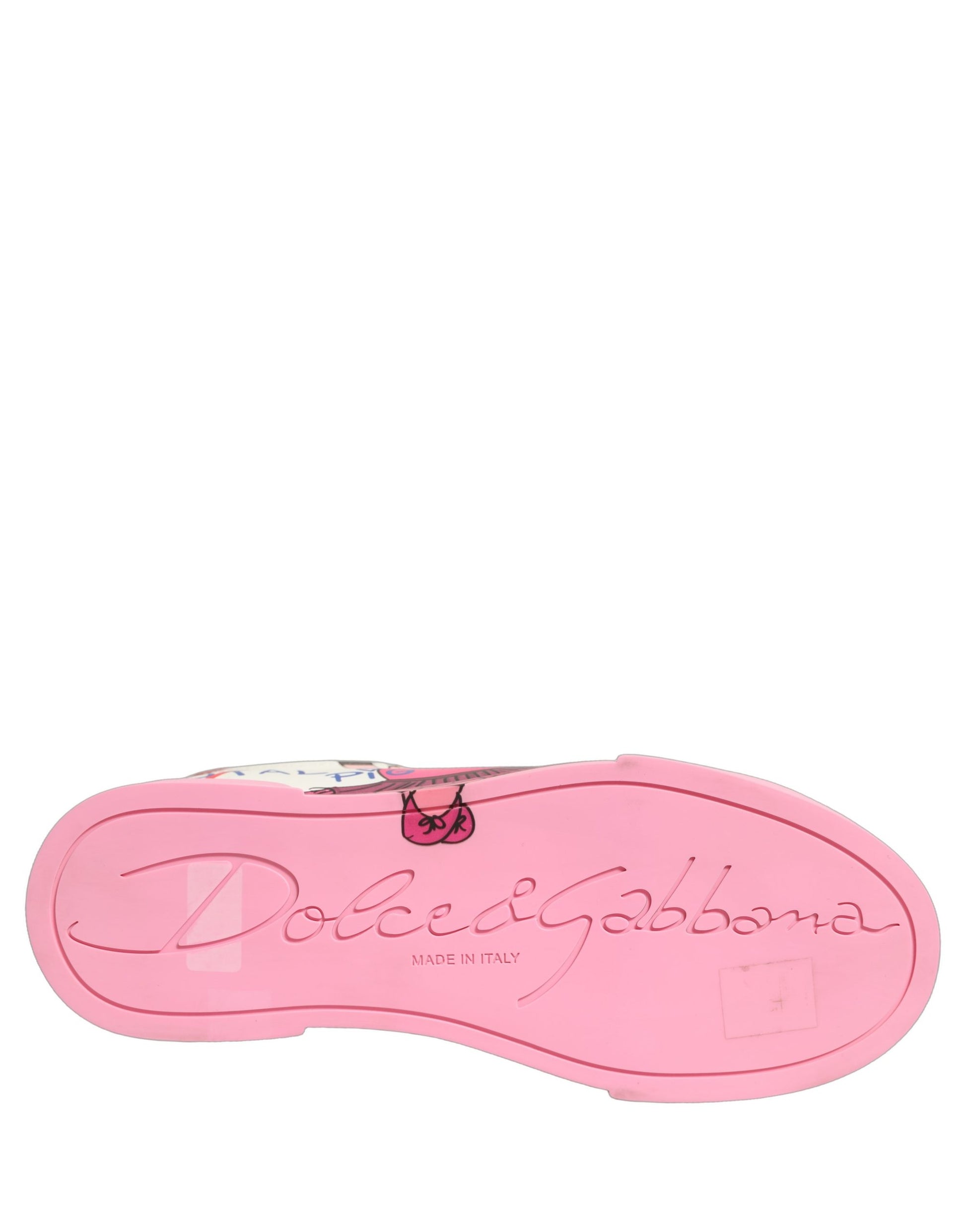 Chaussures Baskets Dolce & Gabbana Portofino Rose Blanc Cochon Royal